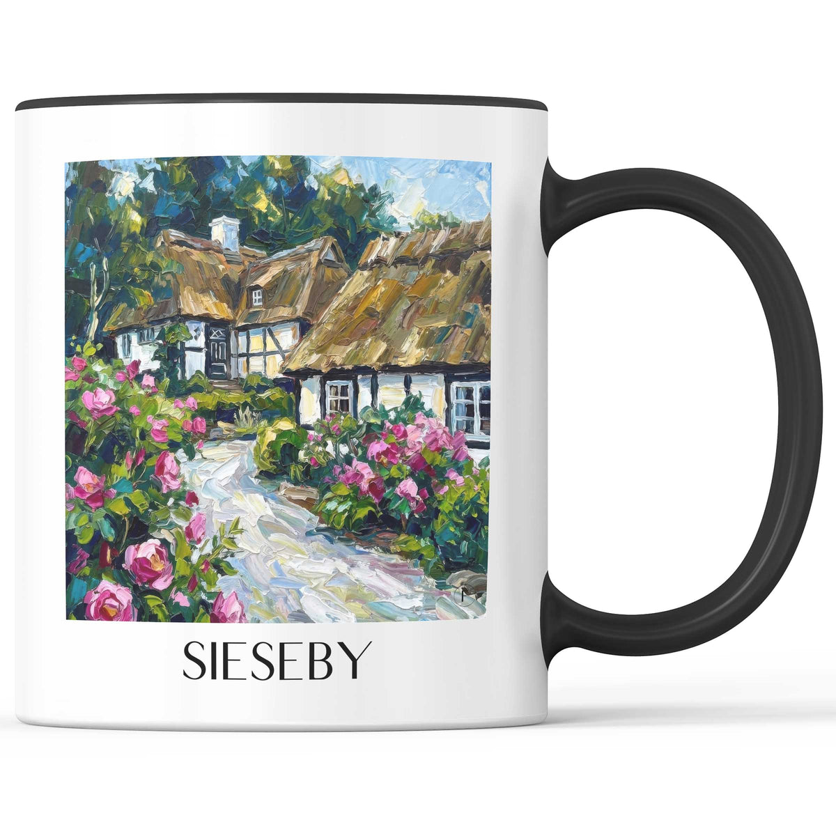 Sieseby Kaffeebecher - Schleswig-Holstein - Deutschland Becher - Kaffeetasse im Ölgemälde Stil - favplace