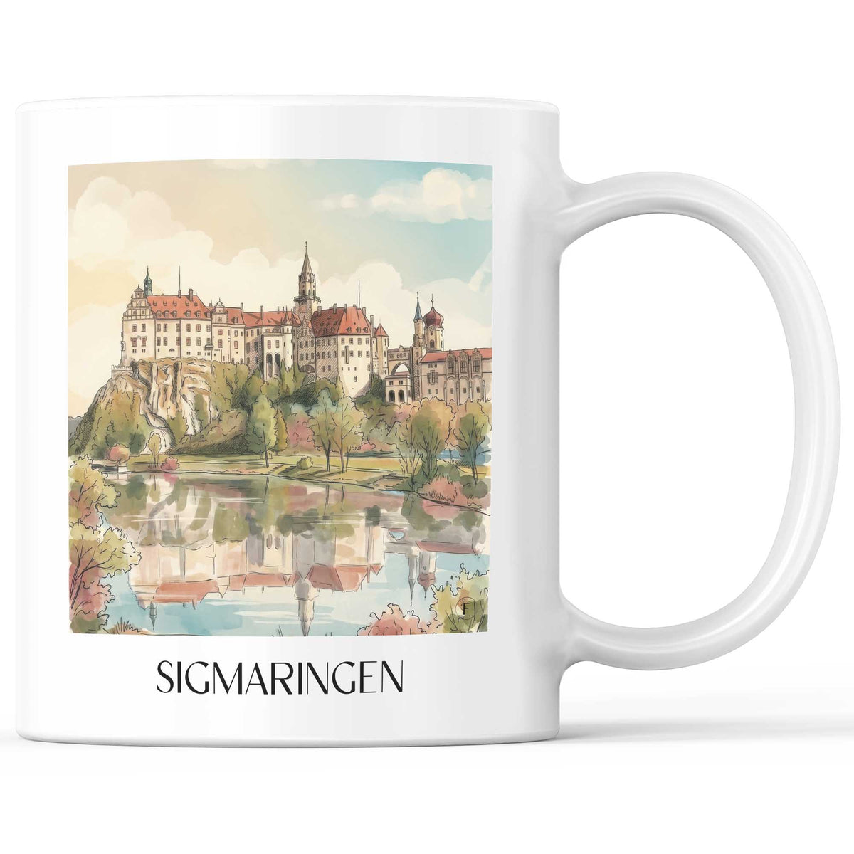 sigmaringen-schwäbische-alb-deutschland-kaffeebecher-aquarell