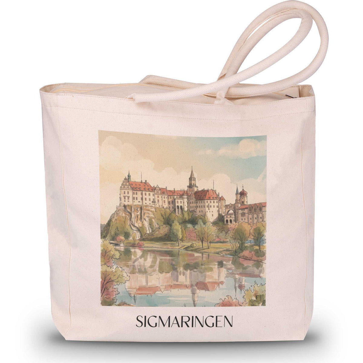 sigmaringen-schwäbische-alb-deutschland-einkaufstasche-aquarell