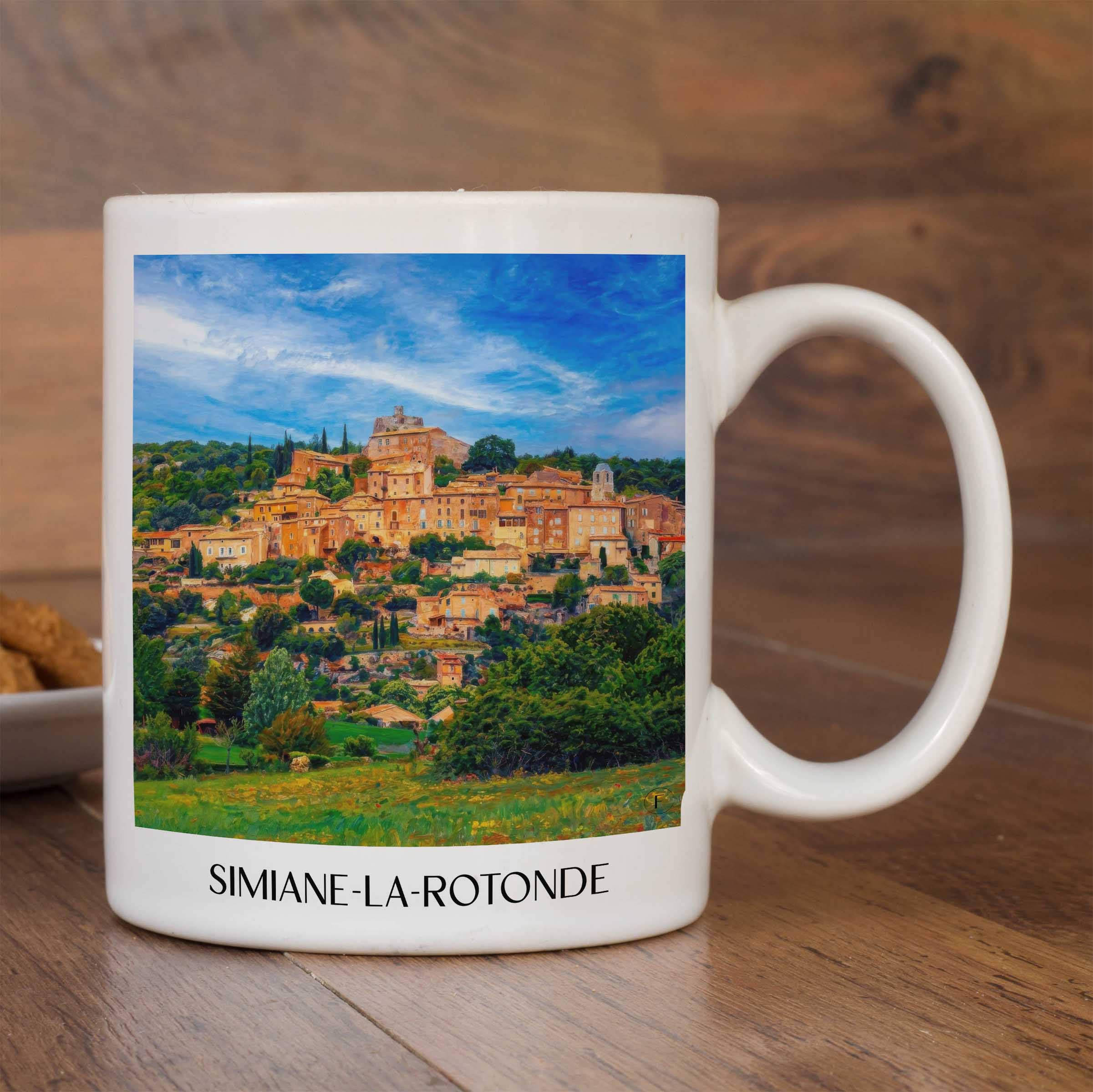 simiane-la-rotonde-provence-frankreich-kaffeebecher-oil-painting-oelgemaelde