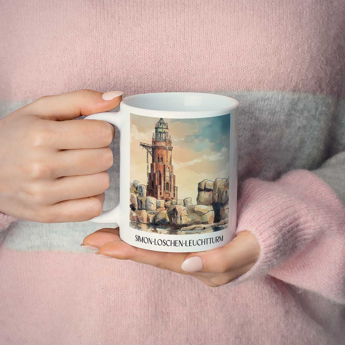 simon-loschen-leuchtturm-bremerhaven-deutschland-kaffeebecher-aquarell