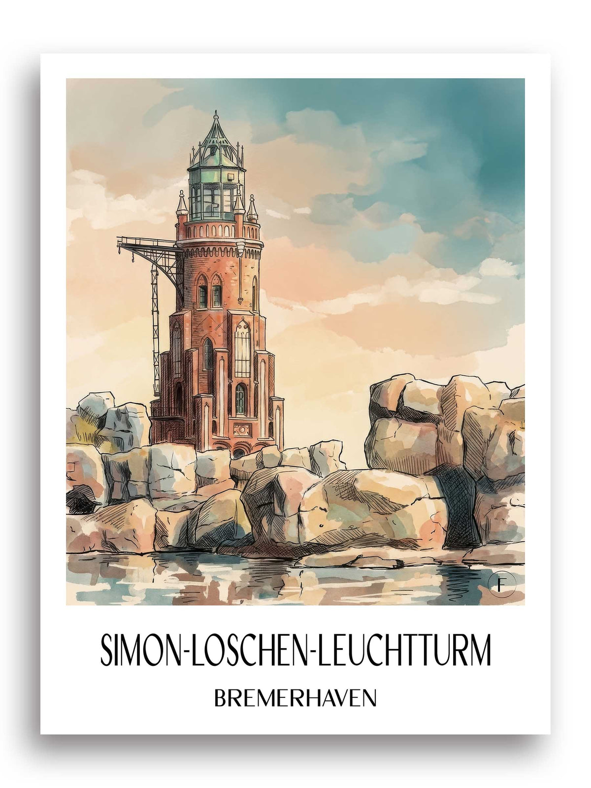 simon-loschen-leuchtturm-bremerhaven-deutschland-poster-aquarell