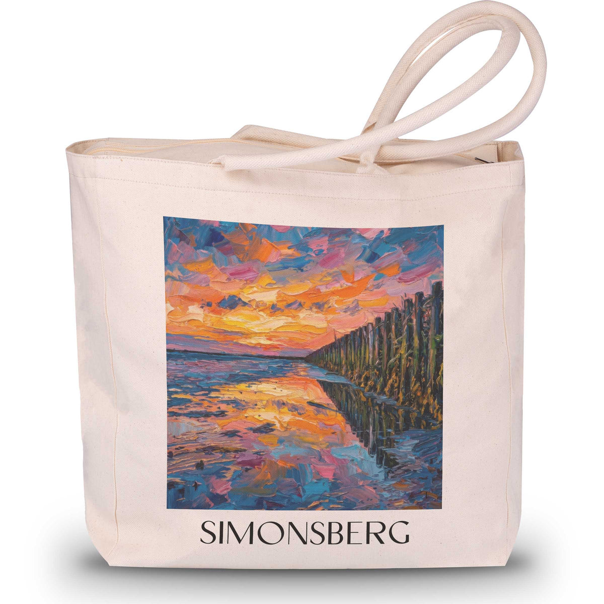 Simonsberg Shopping Tasche - Nordfriesland - Deutschland Tote Bag - Einkaufstasche im Ölgemälde Stil - favplace