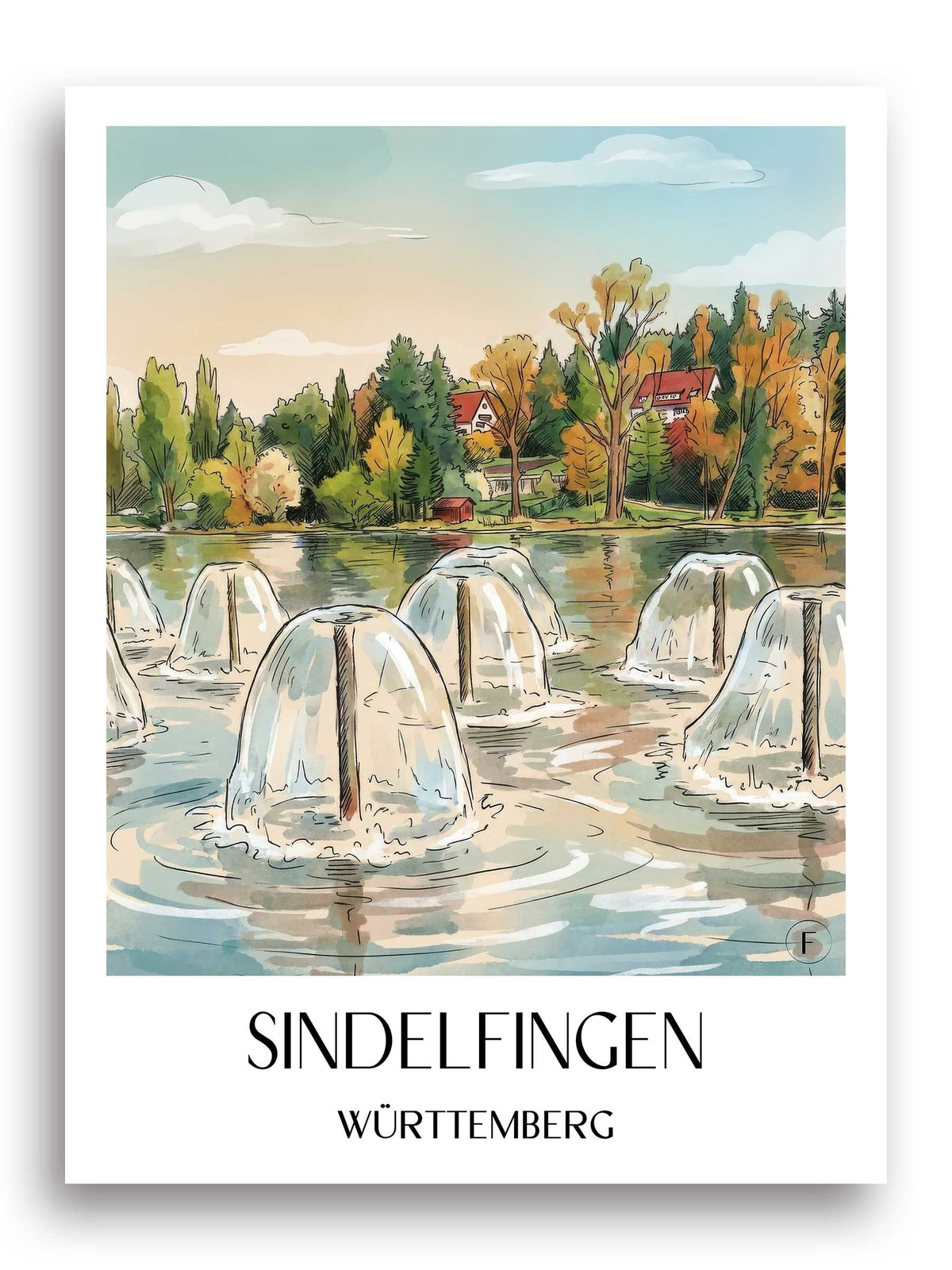 sindelfingen-württemberg-deutschland-poster-aquarell