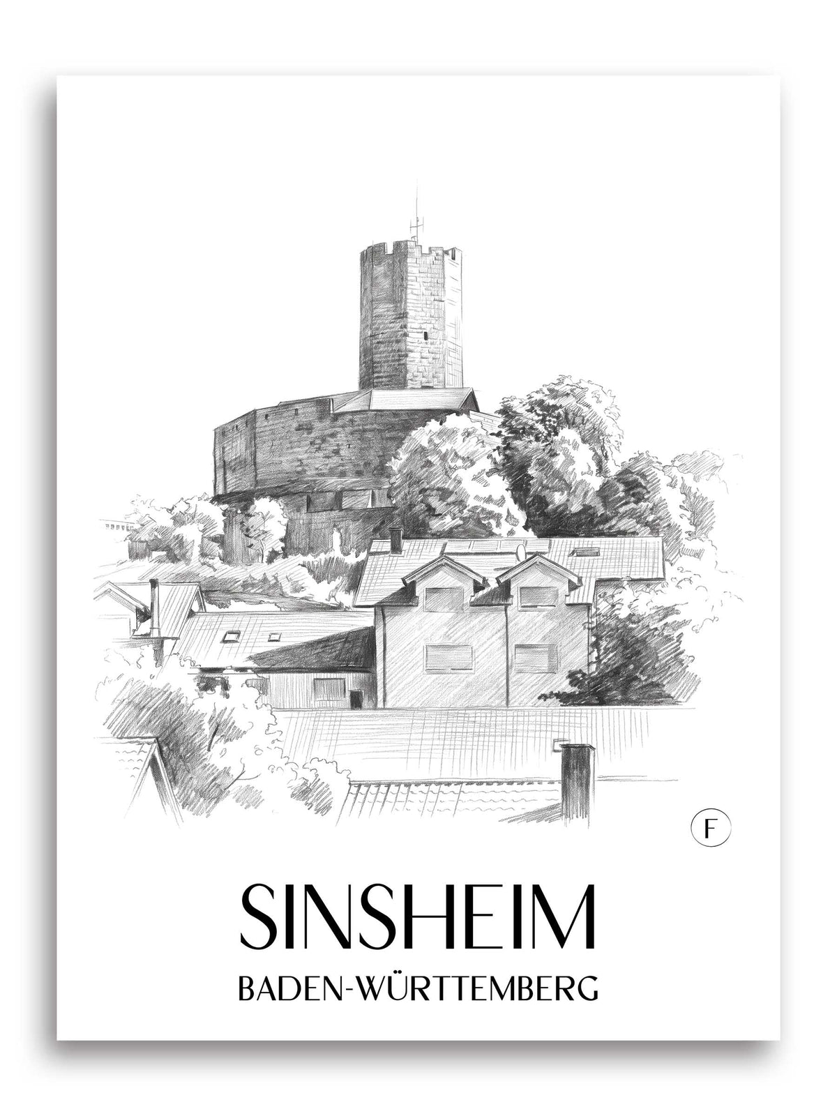 sinsheim-baden-württemberg-deutschland-poster-bleistift-zeichnung-drawing