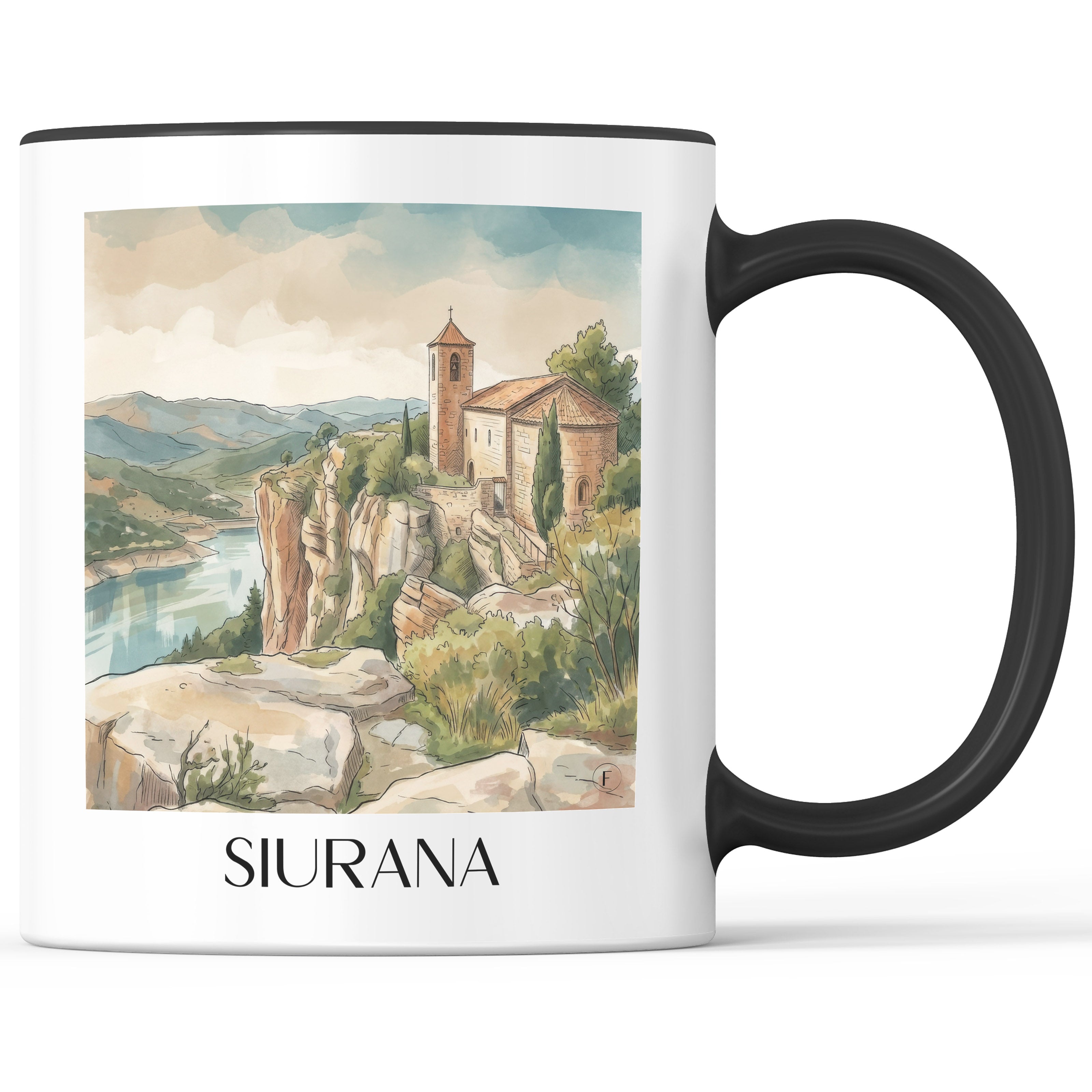 siurana-spanien-spanien-kaffeebecher-aquarell