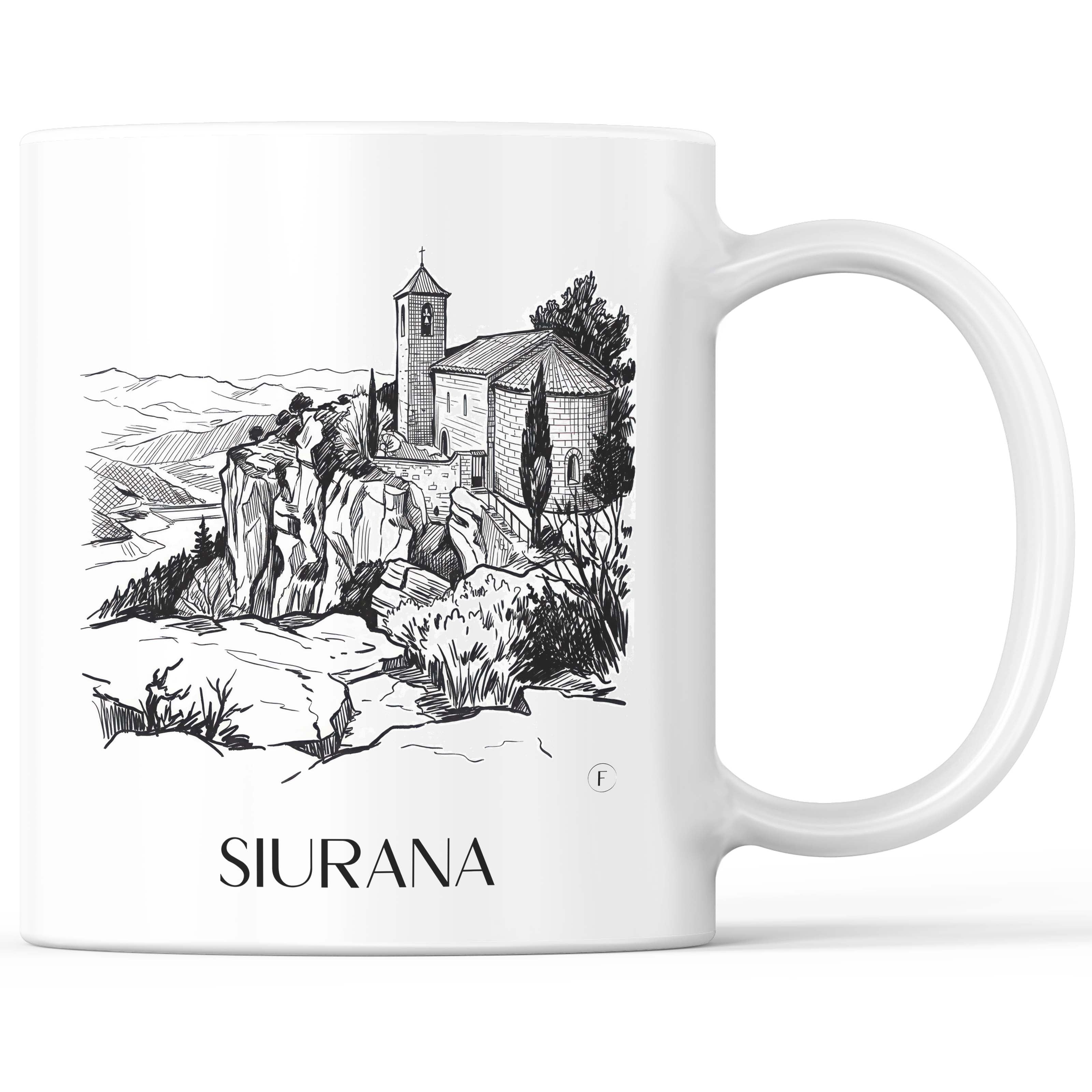 Siurana Kaffeebecher - Spanien - Spanien und Spanien Becher - Kaffeetasse im Skizze Stil - favplace
