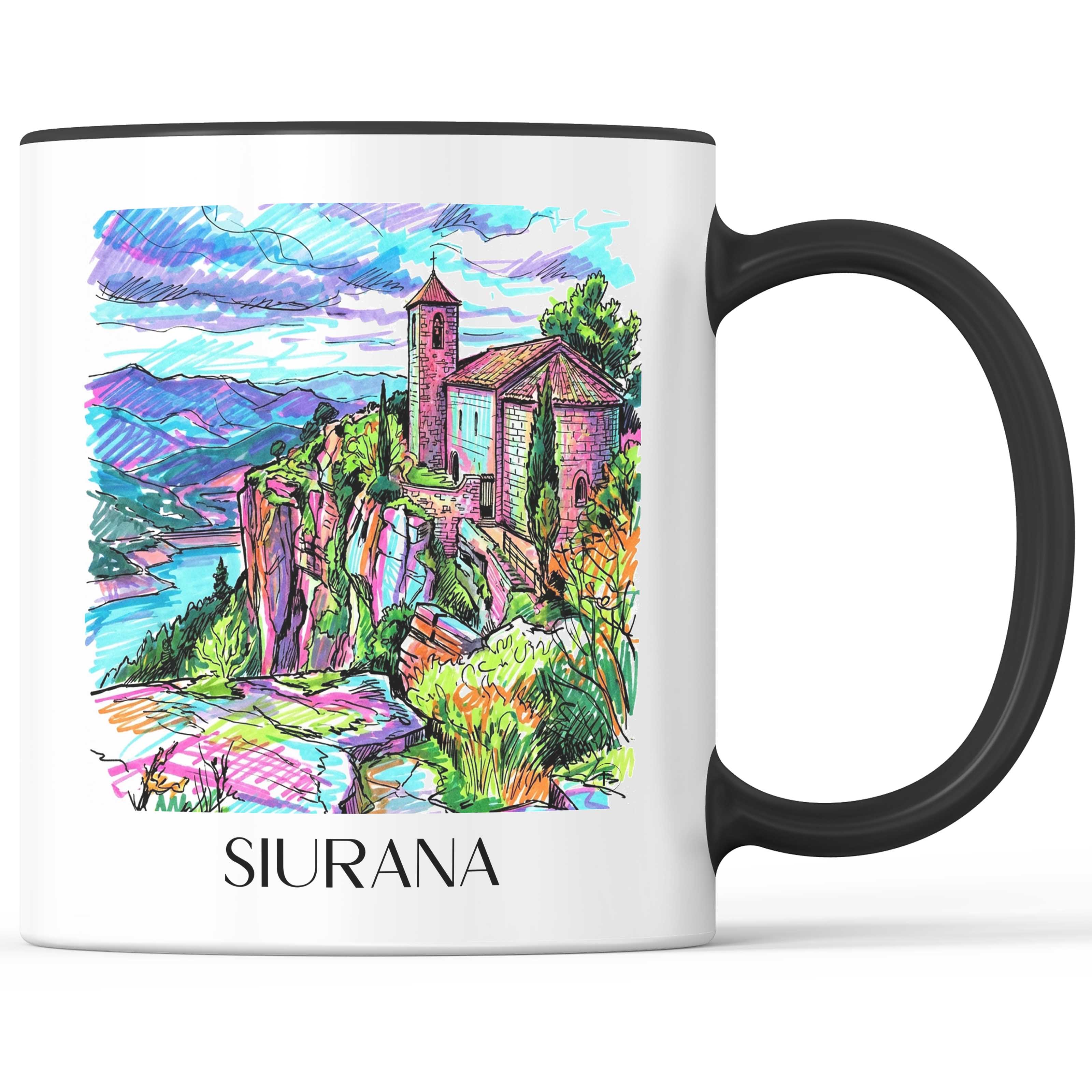 Siurana Kaffeebecher - Spanien - Spanien und Spanien Becher - Kaffeetasse im Tag Graffiti Stil - favplace
