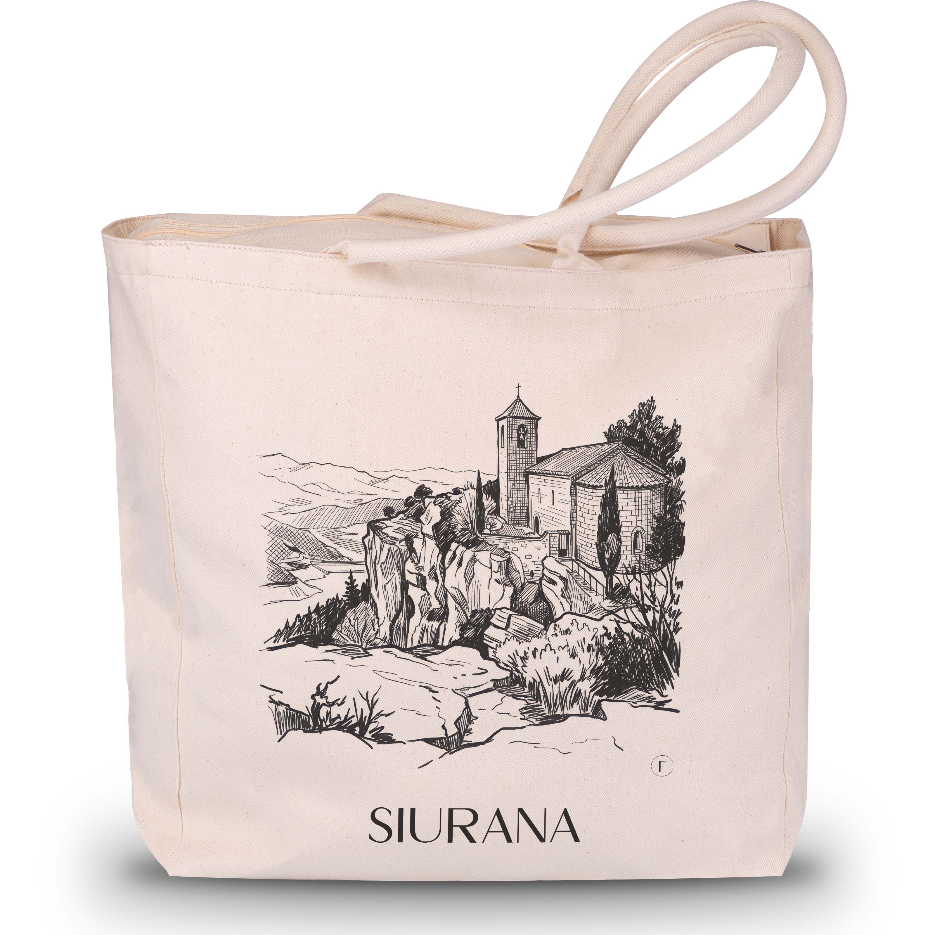 Siurana Shopping Tasche - Spanien - Spanien Tote Bag - Einkaufstasche im Skizze Stil - favplace