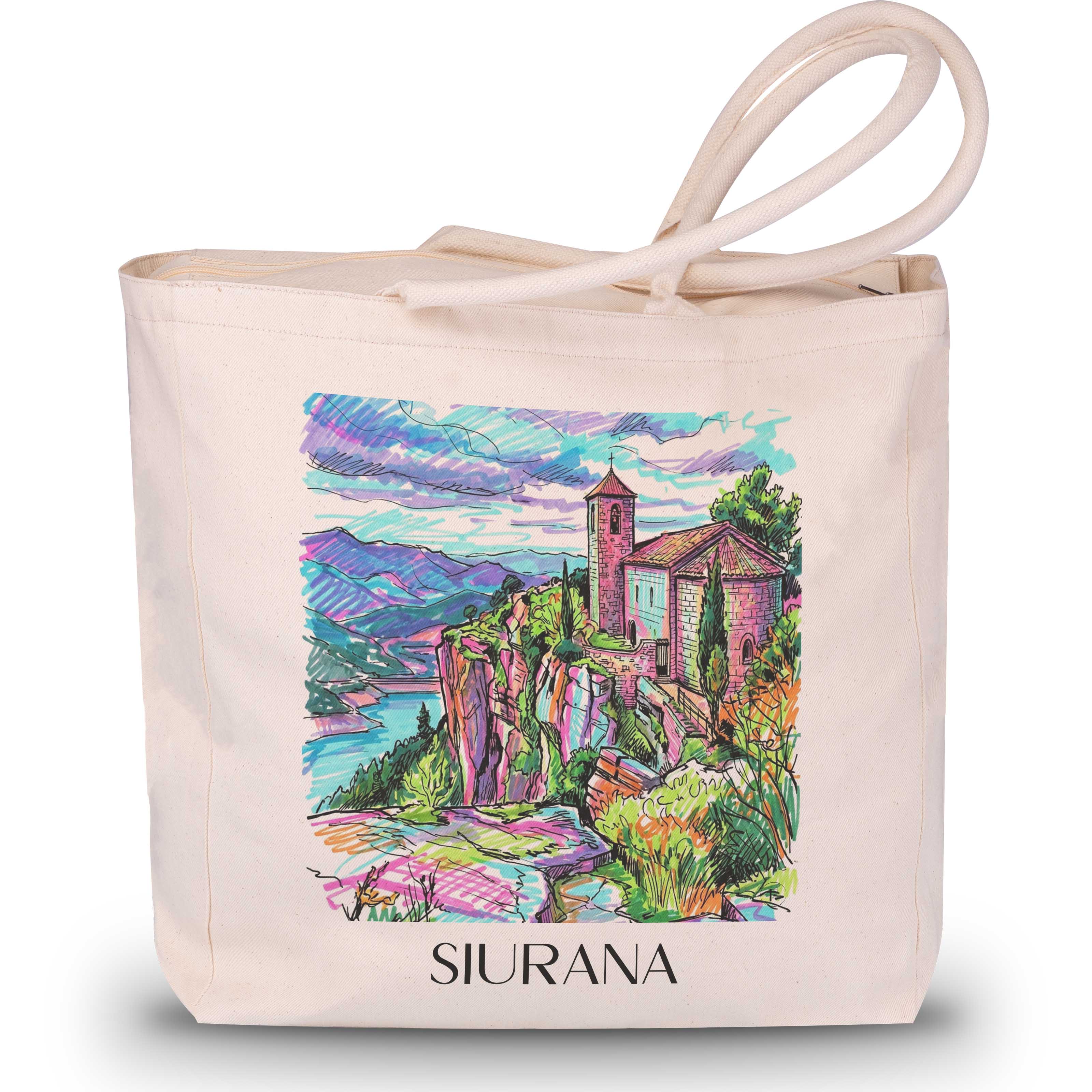 Siurana Shopping Tasche - Spanien - Spanien Tote Bag - Einkaufstasche im Tag Graffiti Stil - favplace