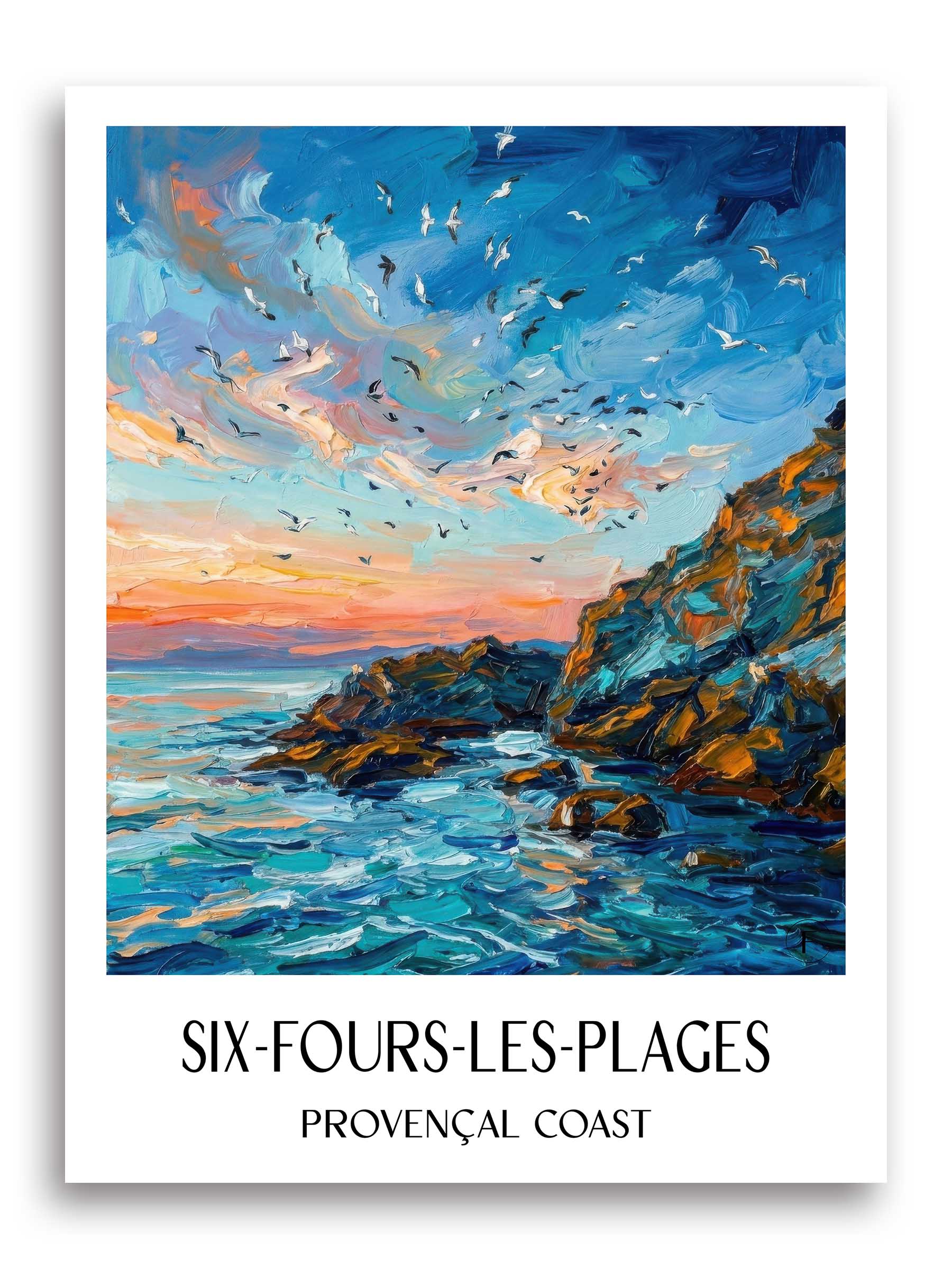 Six-Fours-les-Plages Poster - Côte Provençale - Frankreich Kunstdruck - Ölgemälde von A4 bis A1 - favplace
