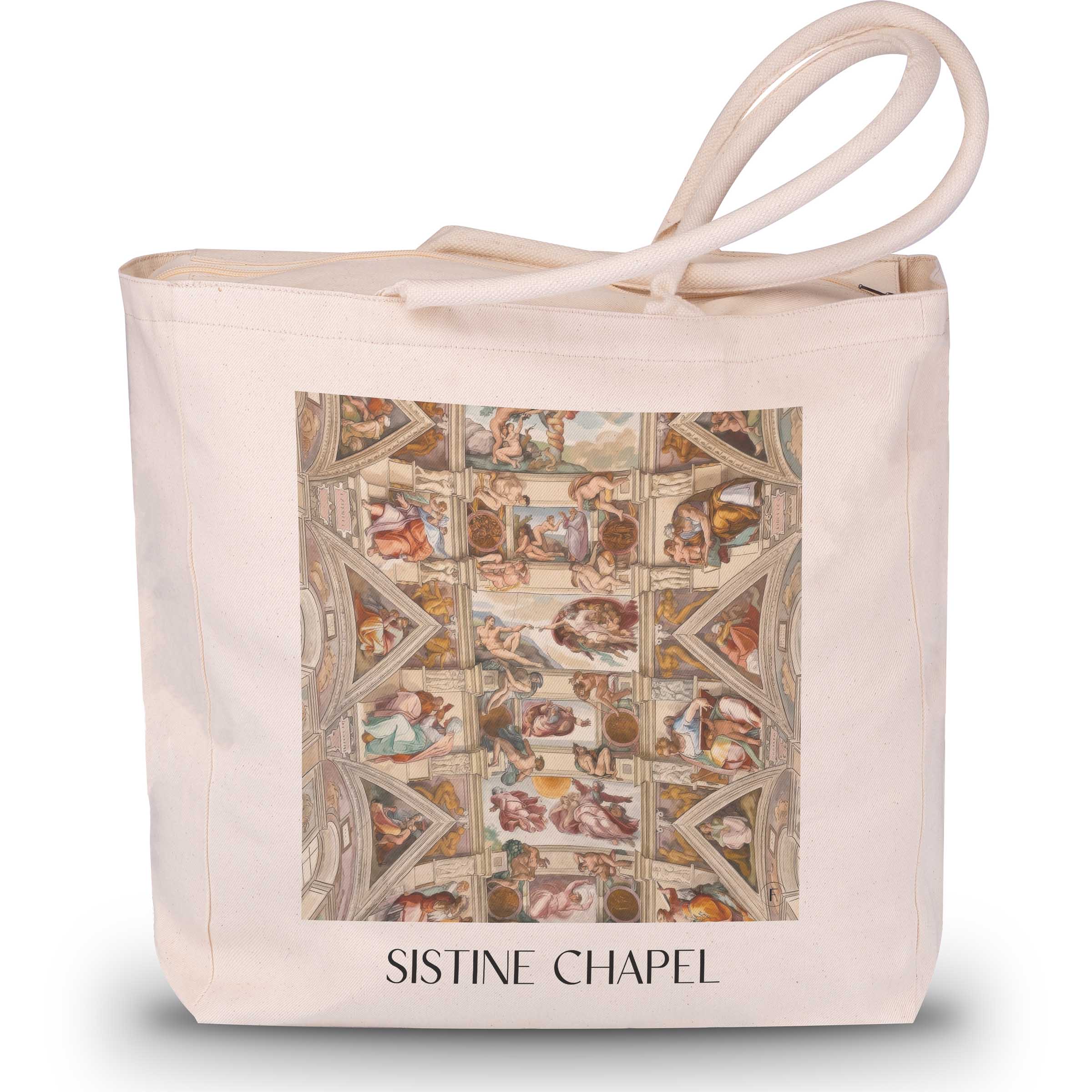 Sixtinische Kapelle Shopping Tasche - Vatikanstadt - Italien Tote Bag - Einkaufstasche im Aquarell Stil - favplace