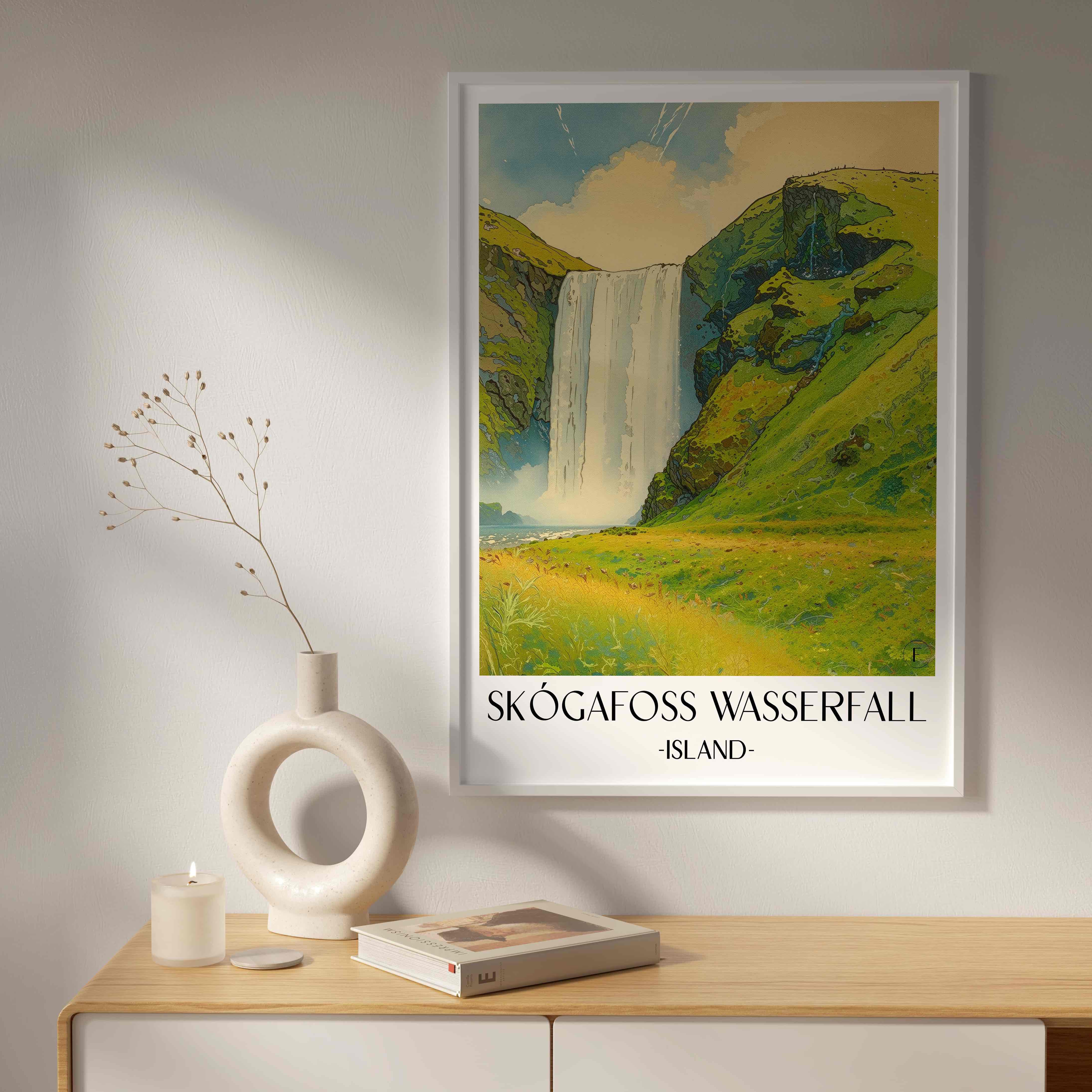 skógafoss-wasserfall-island-island-poster-aquarell