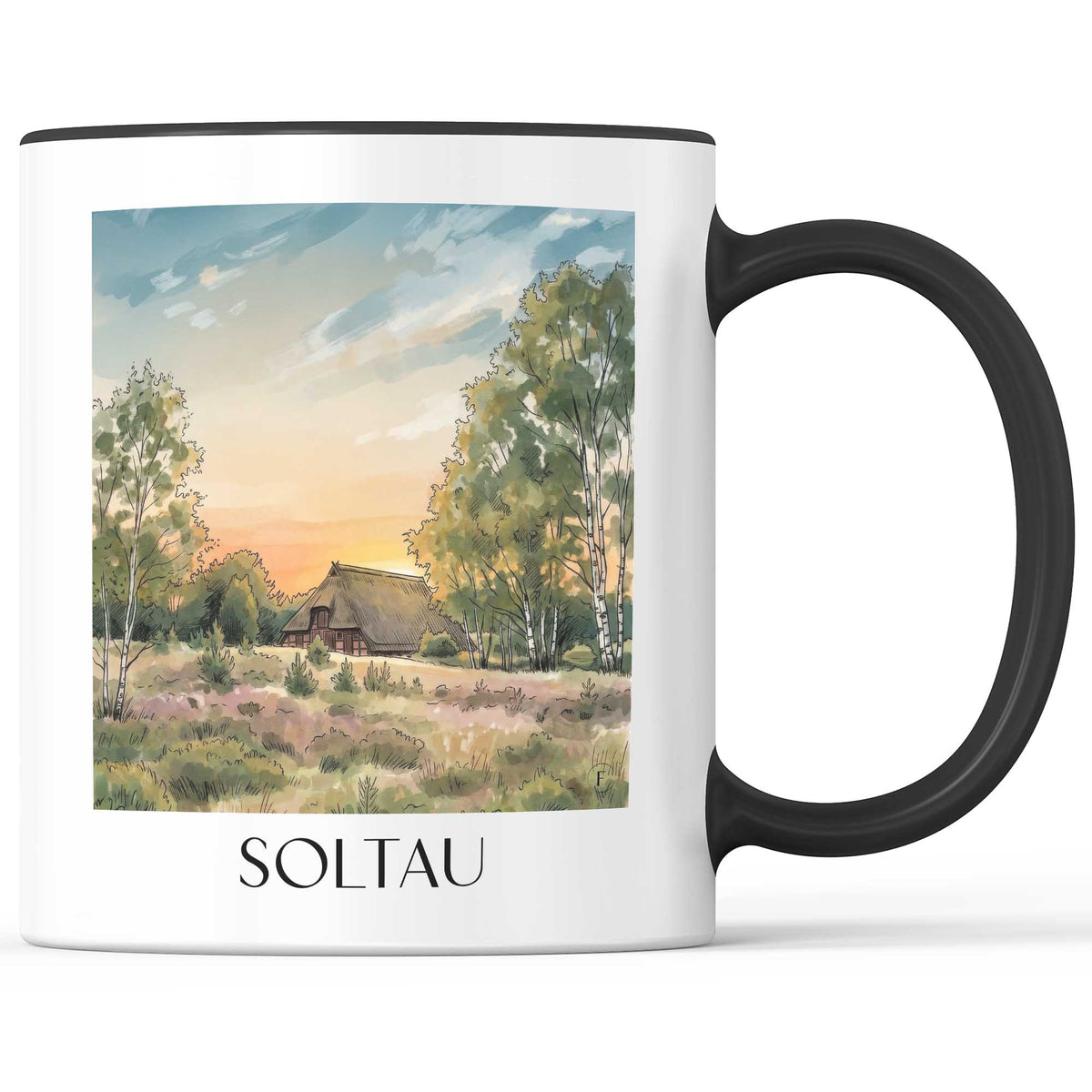 soltau-lüneburger-heide-deutschland-kaffeebecher-aquarell
