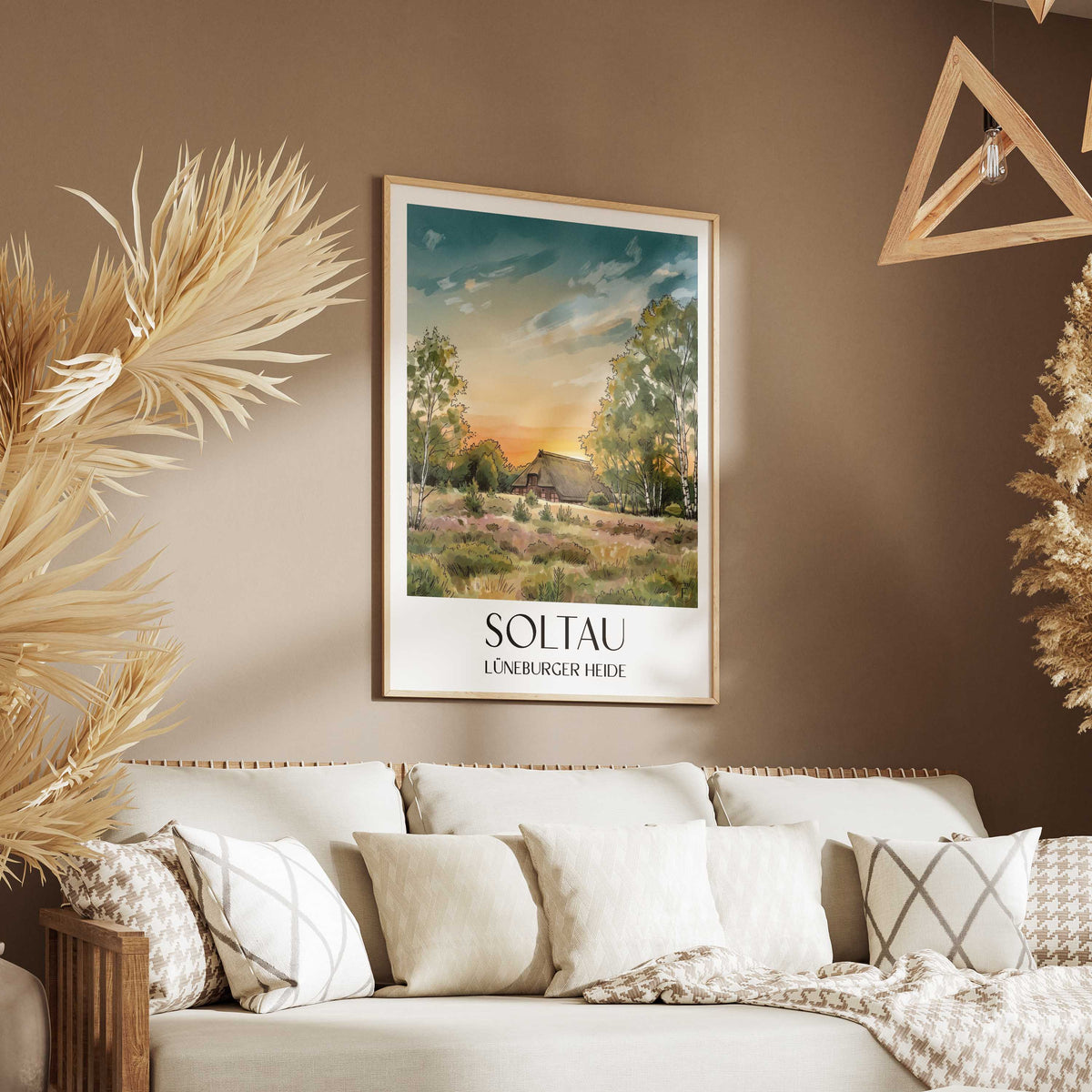 soltau-lüneburger-heide-deutschland-poster-aquarell