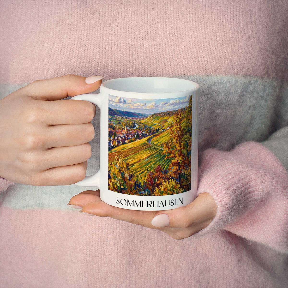 sommerhausen-mainfranken-deutschland-kaffeebecher-oil-painting-oelgemaelde