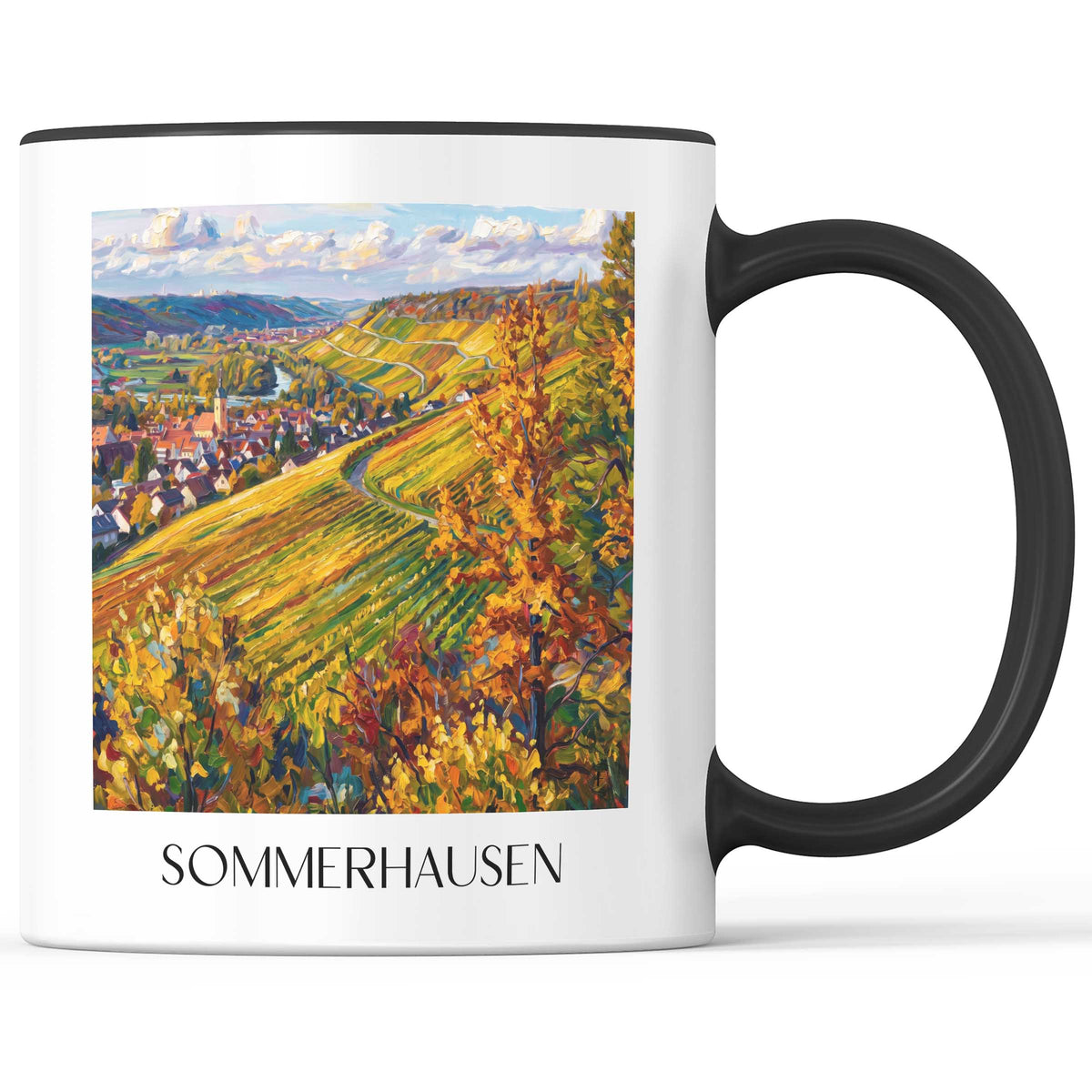 sommerhausen-mainfranken-deutschland-kaffeebecher-oil-painting-oelgemaelde