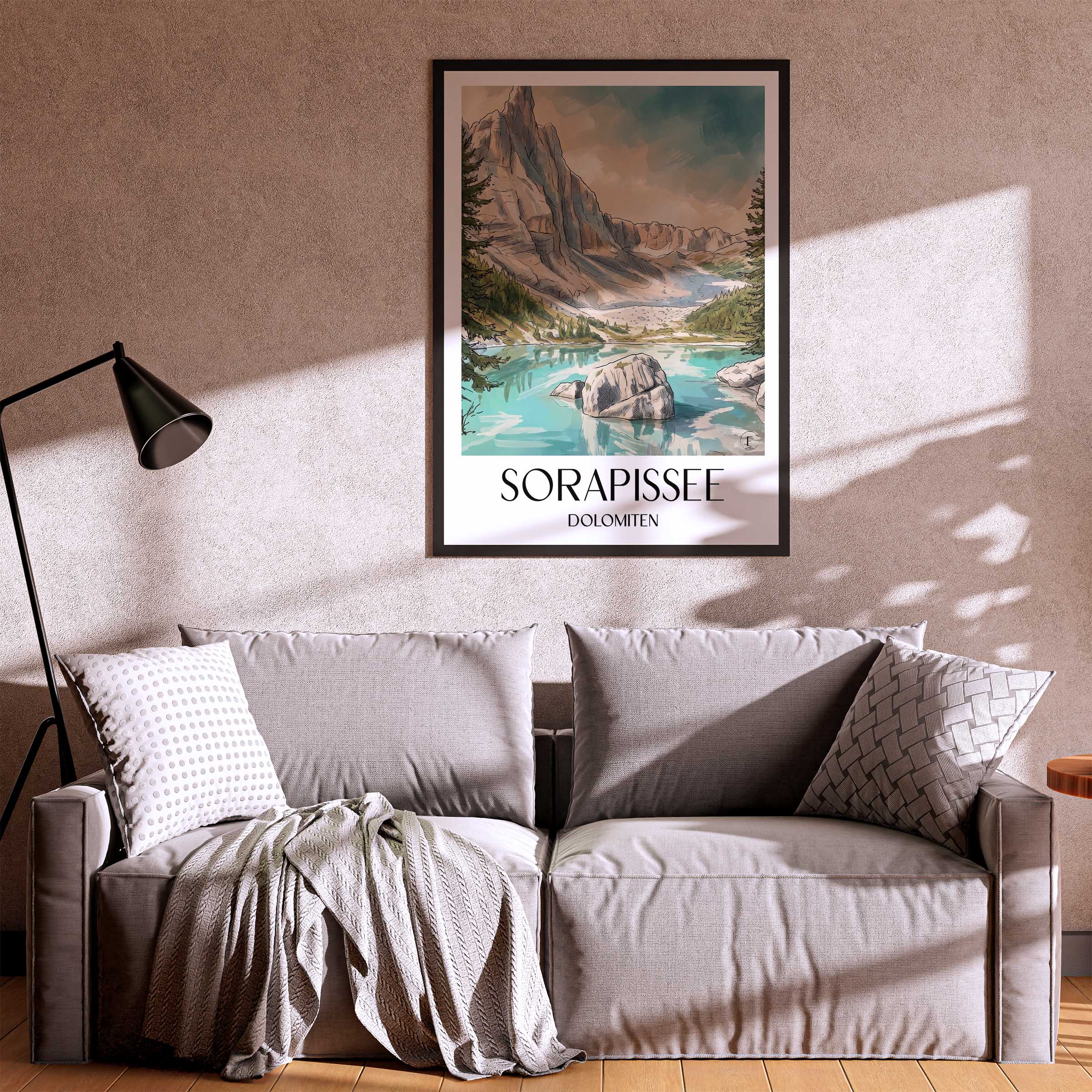 sorapissee-dolomiten-italien-poster-aquarell