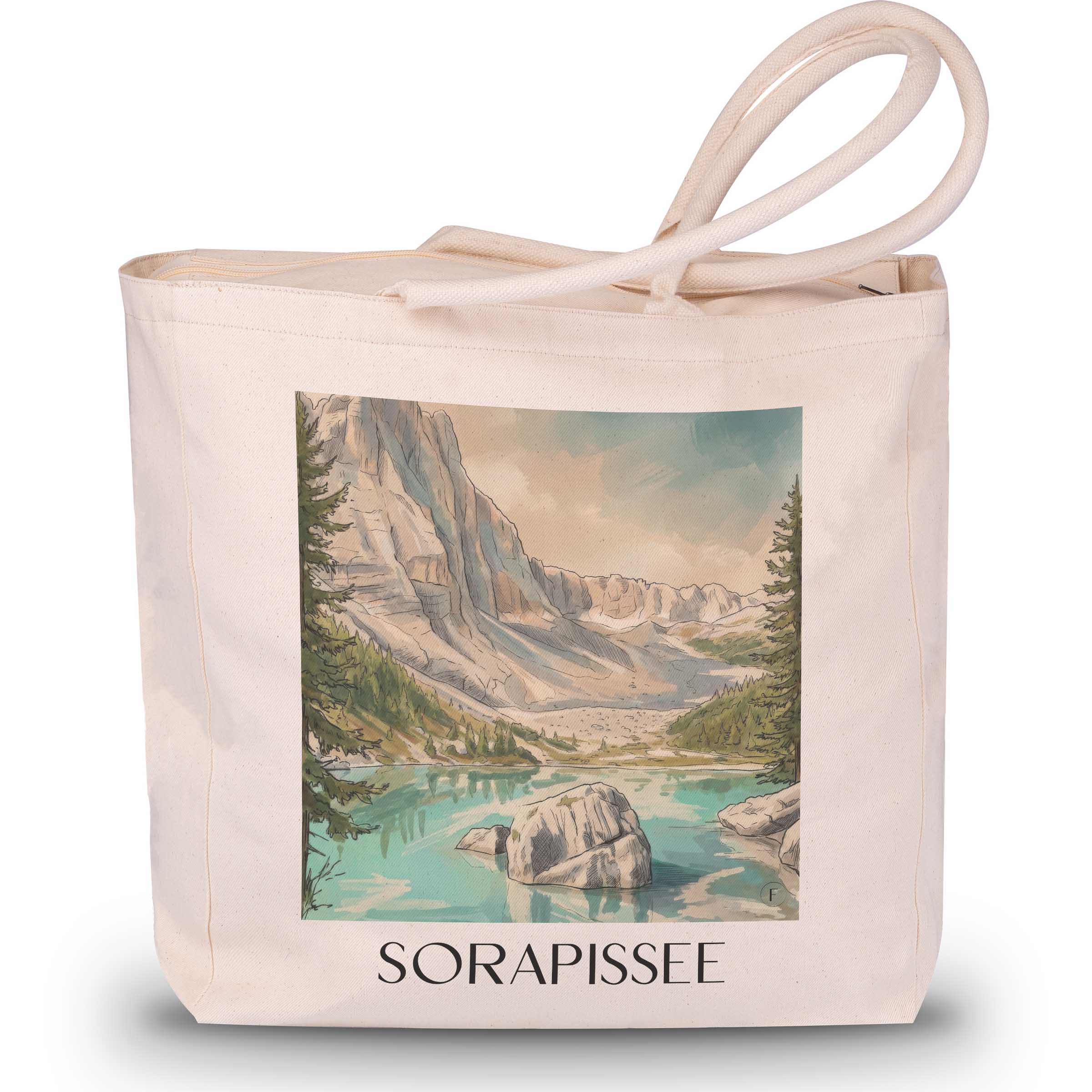 sorapissee-dolomiten-italien-einkaufstasche-aquarell