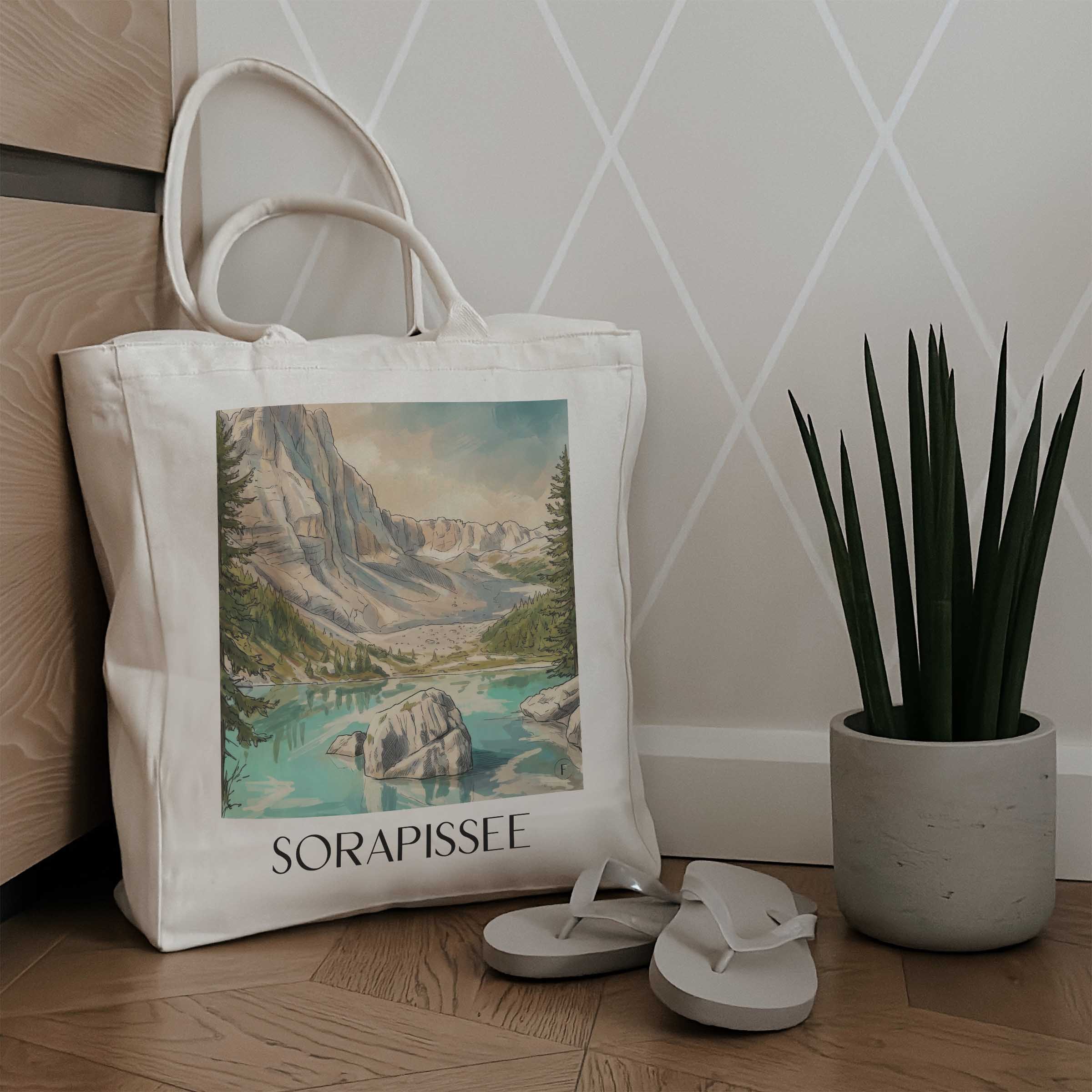 sorapissee-dolomiten-italien-einkaufstasche-aquarell