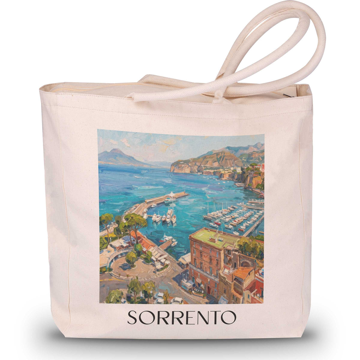Sorrent Shopping Tasche - Kampanien - Italien Tote Bag - Einkaufstasche im Ölgemälde Stil - favplace