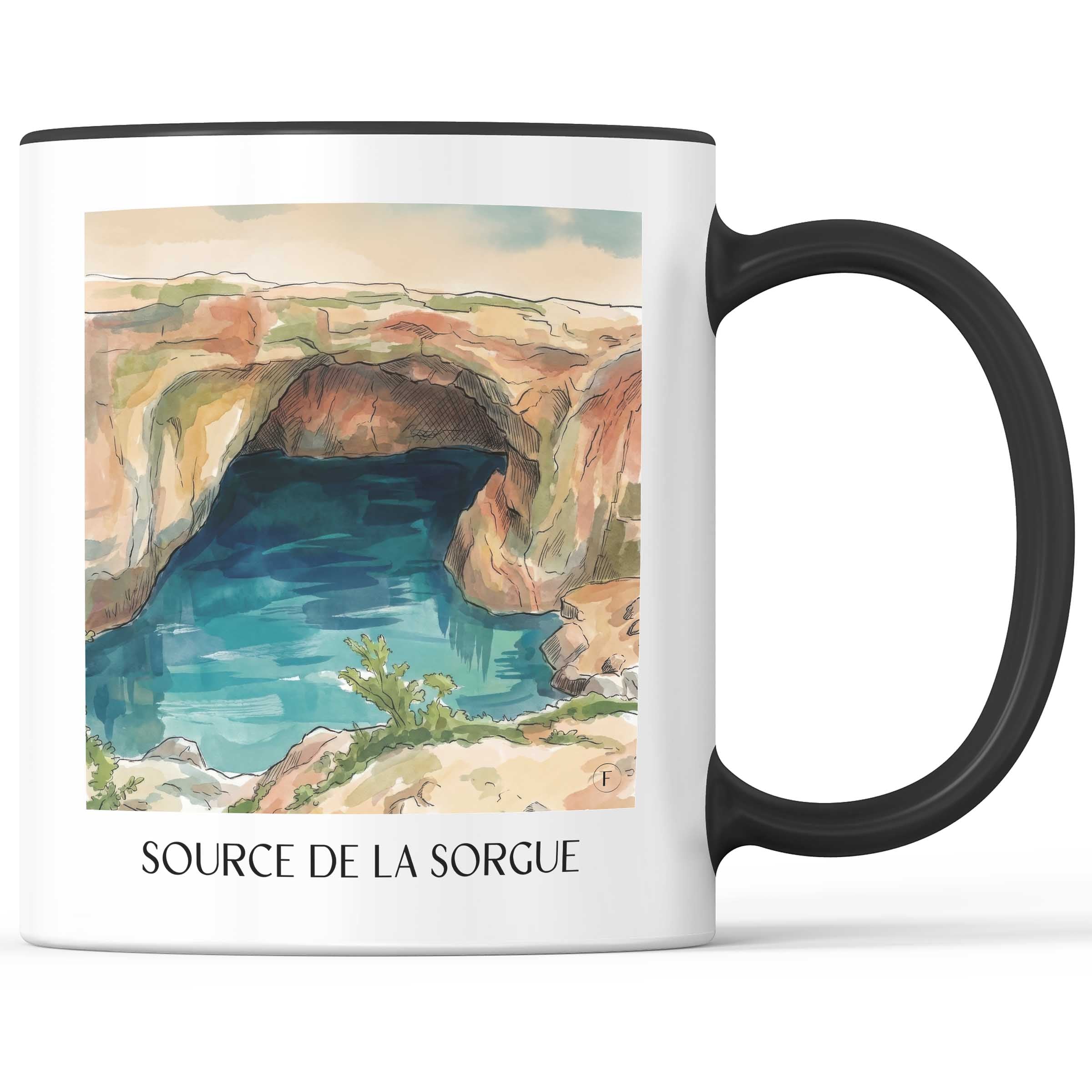 source-de-la-sorgue-fontaine-de-vaucluse-frankreich-kaffeebecher-aquarell