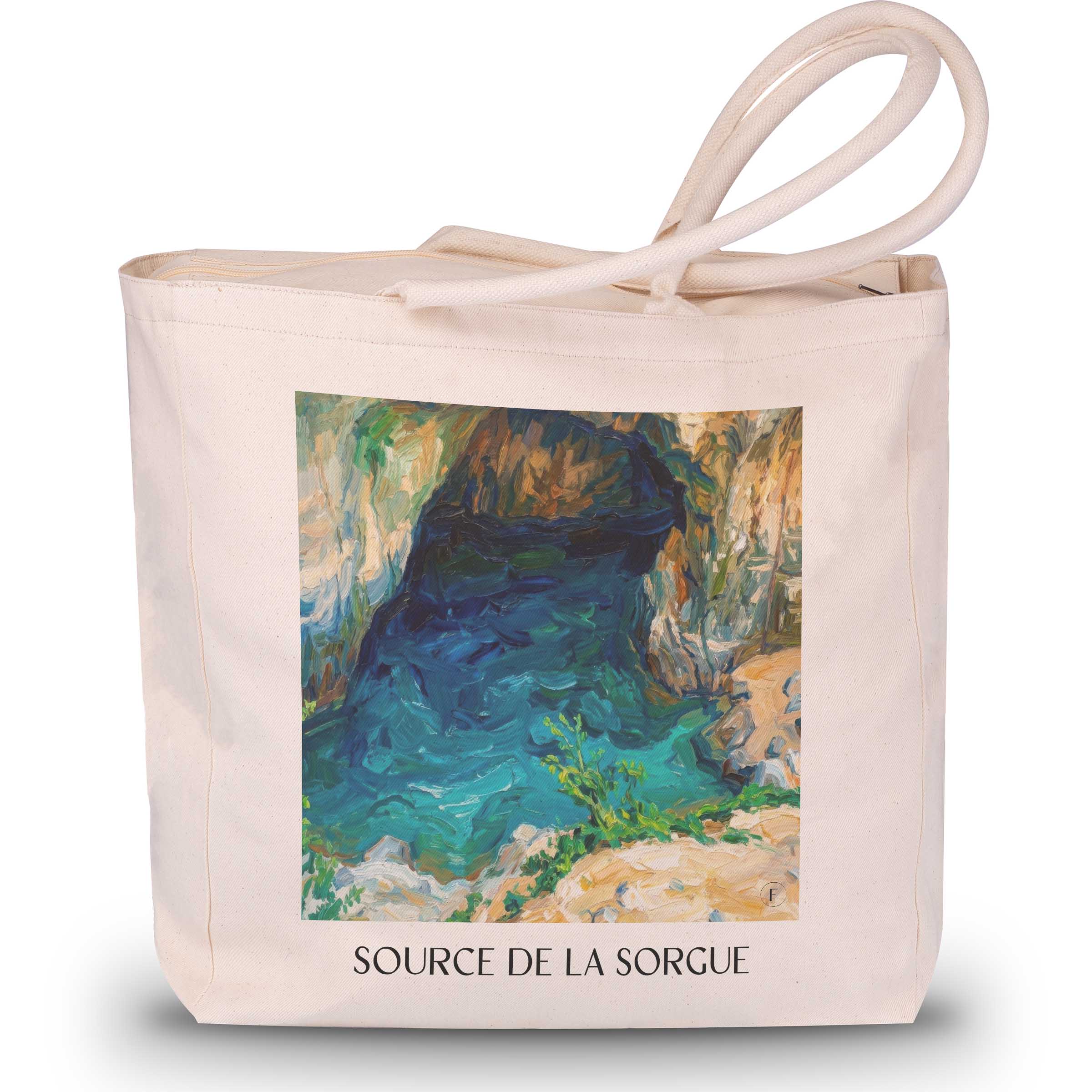 source-de-la-sorgue-fontaine-de-vaucluse-frankreich-einkaufstasche-oil-painting-oelgemaelde