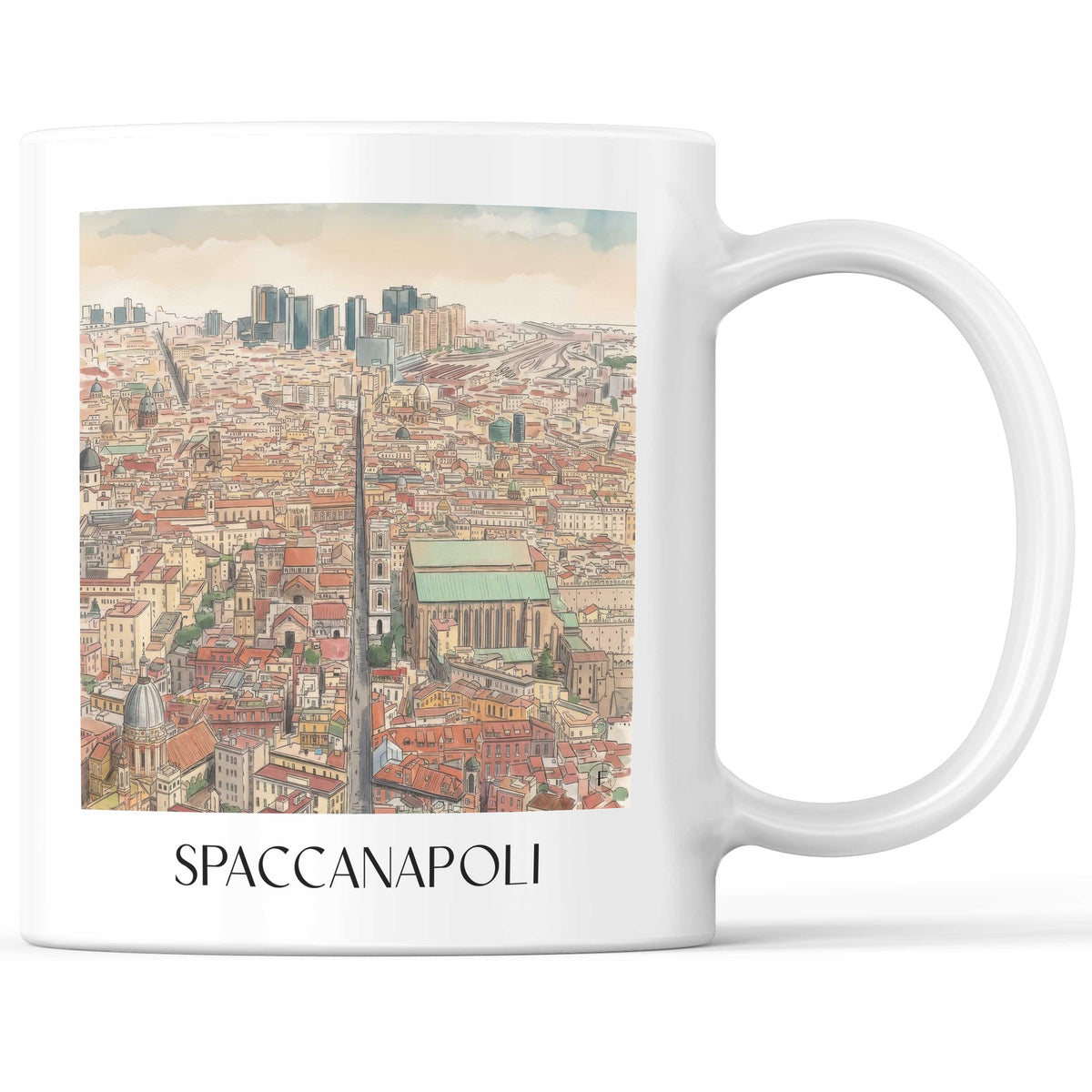 Spaccanapoli Kaffeebecher - Neapel - Italien Becher - Kaffeetasse im Aquarell Stil - favplace