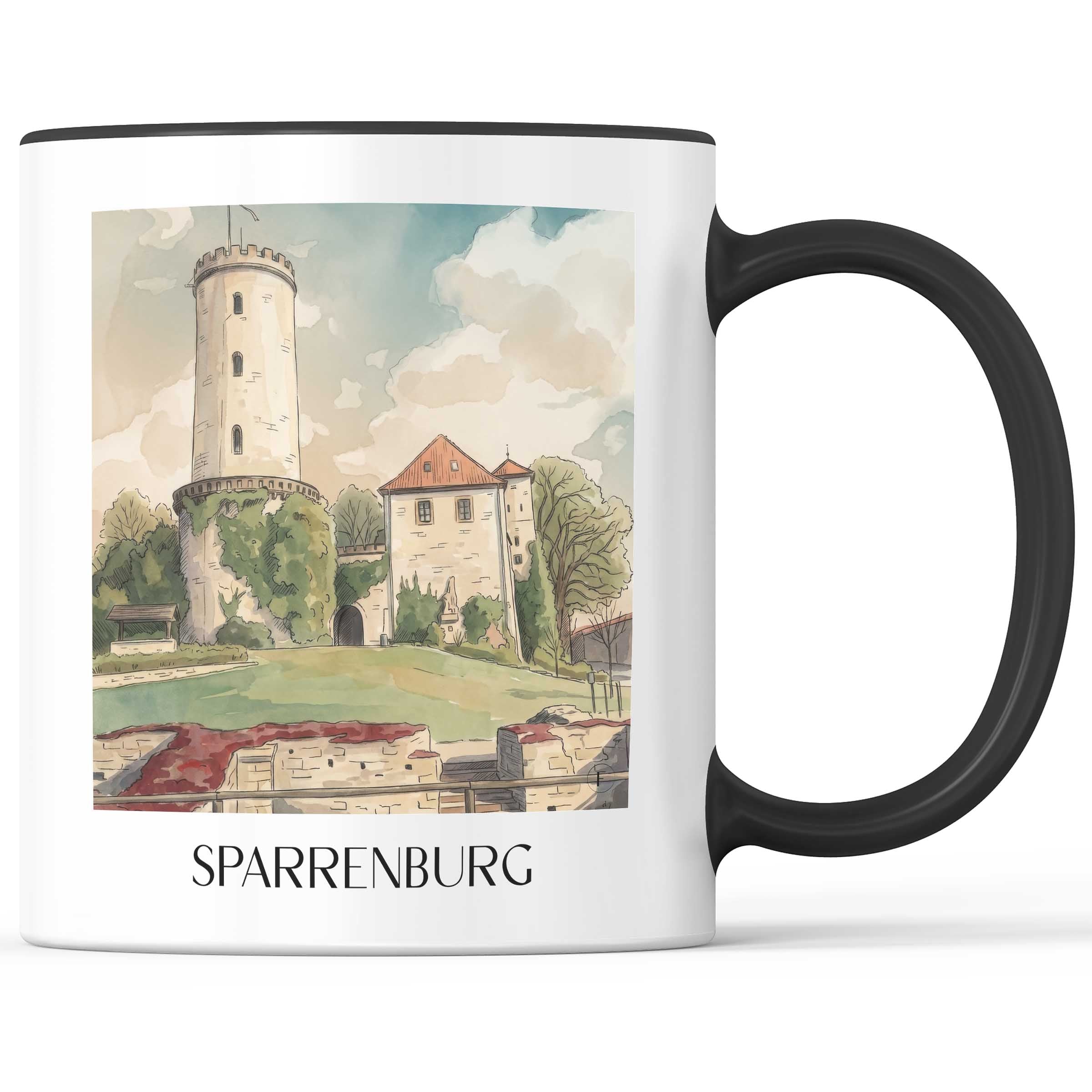 Sparrenburg Kaffeebecher - Bielefeld - Deutschland Becher - Kaffeetasse im Aquarell Stil - favplace