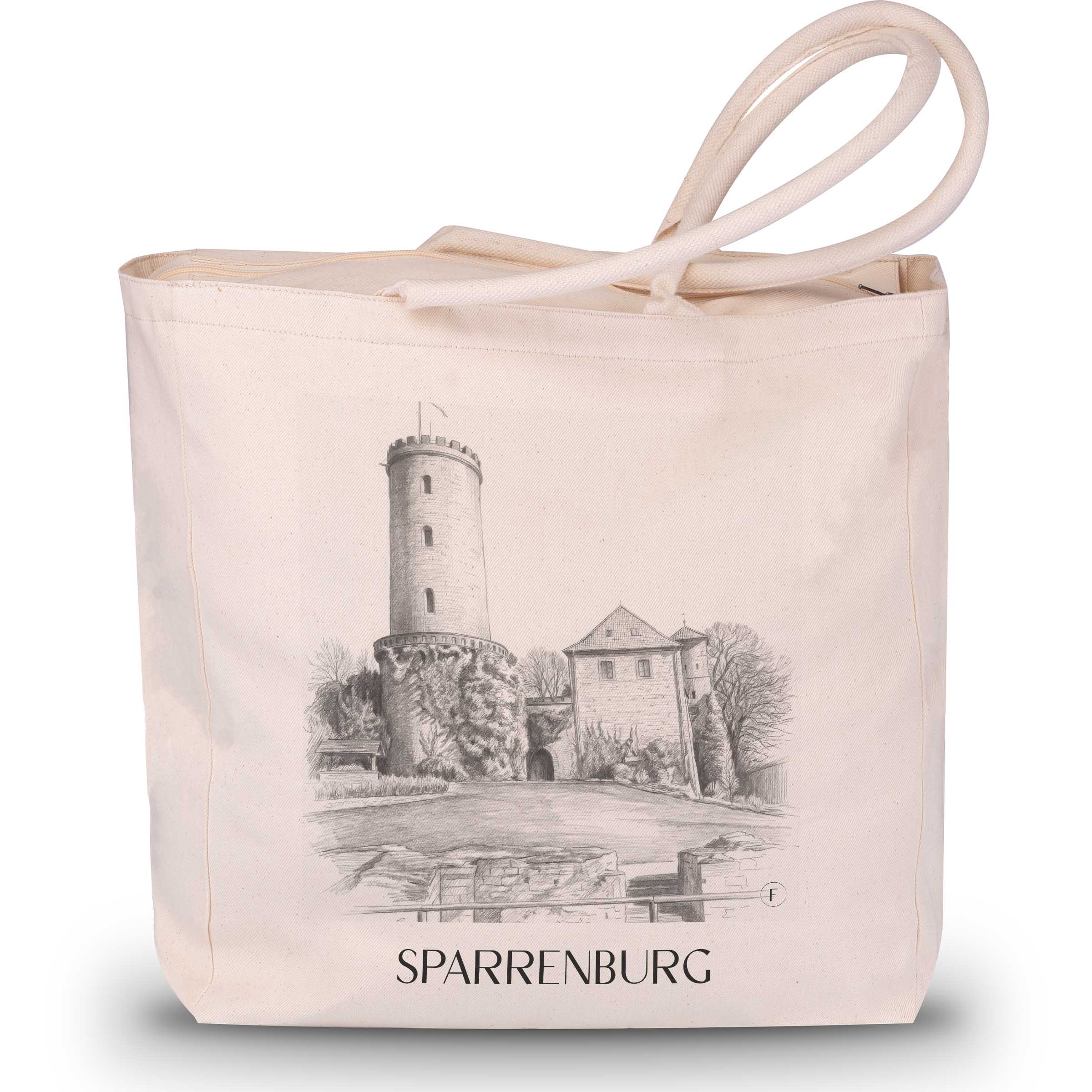sparrenburg-bielefeld-deutschland-einkaufstasche-bleistift-zeichnung-drawing