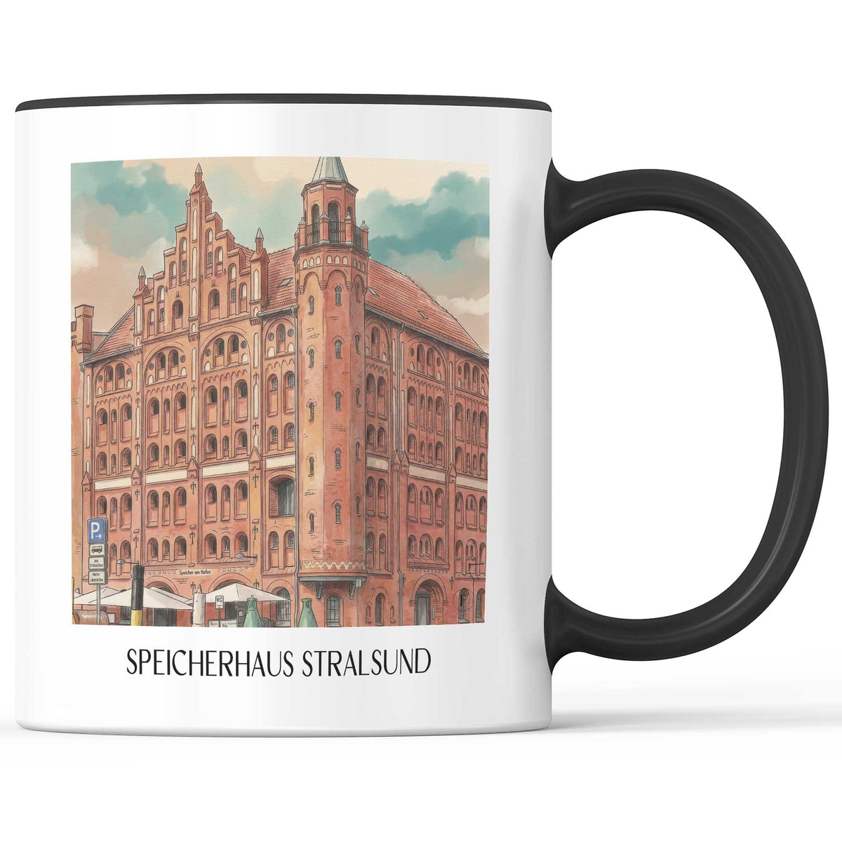 speicherhaus-stralsund-deutschland-kaffeebecher-aquarell