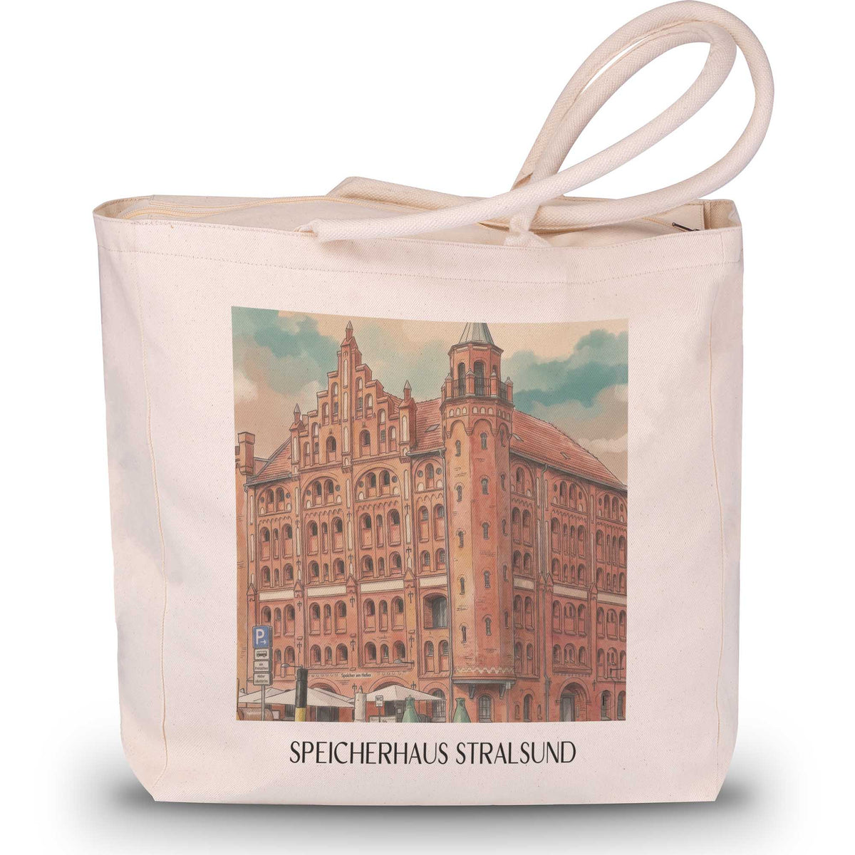 speicherhaus-stralsund-deutschland-einkaufstasche-aquarell