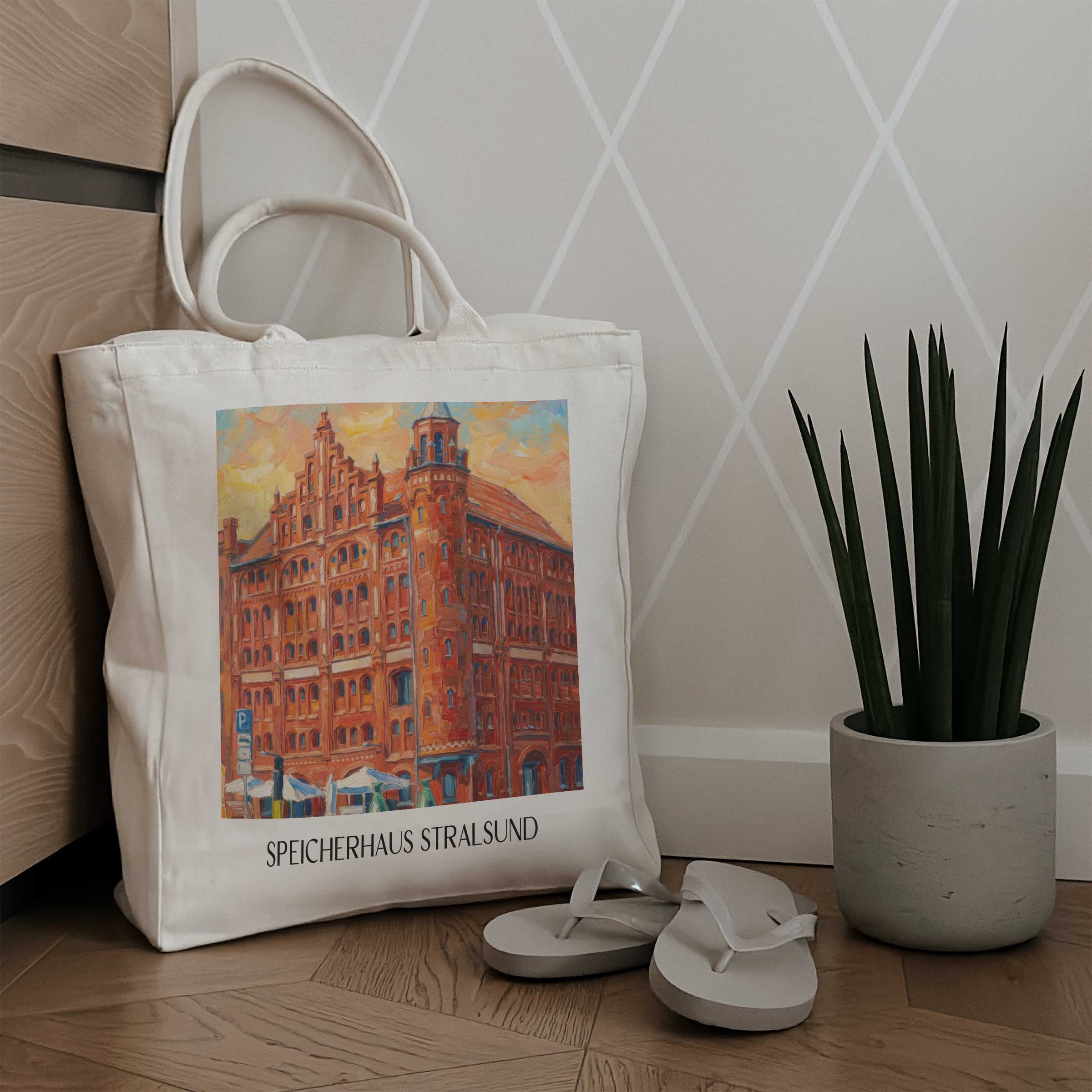 speicherhaus-stralsund-deutschland-einkaufstasche-oil-painting-oelgemaelde