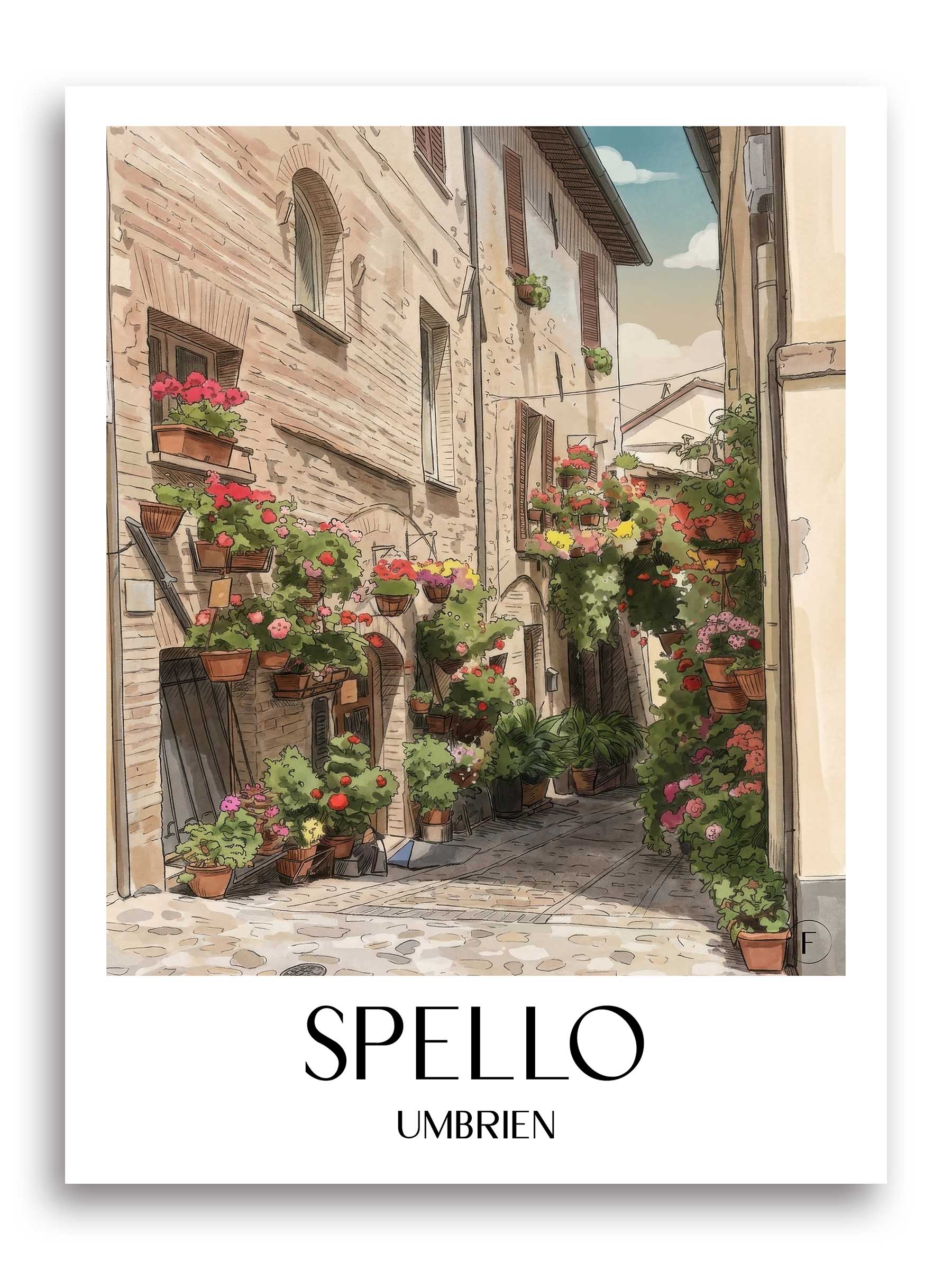 spello-umbrien-italien-poster-aquarell