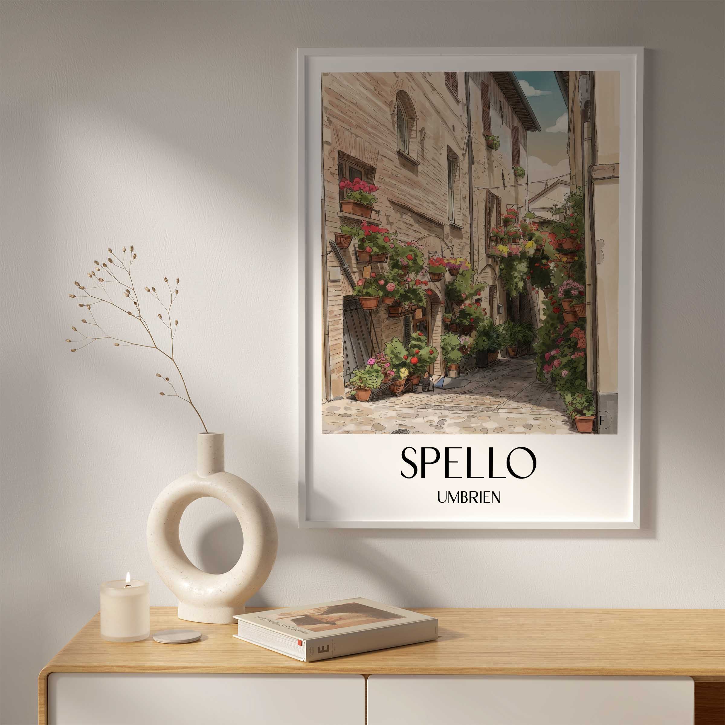 spello-umbrien-italien-poster-aquarell