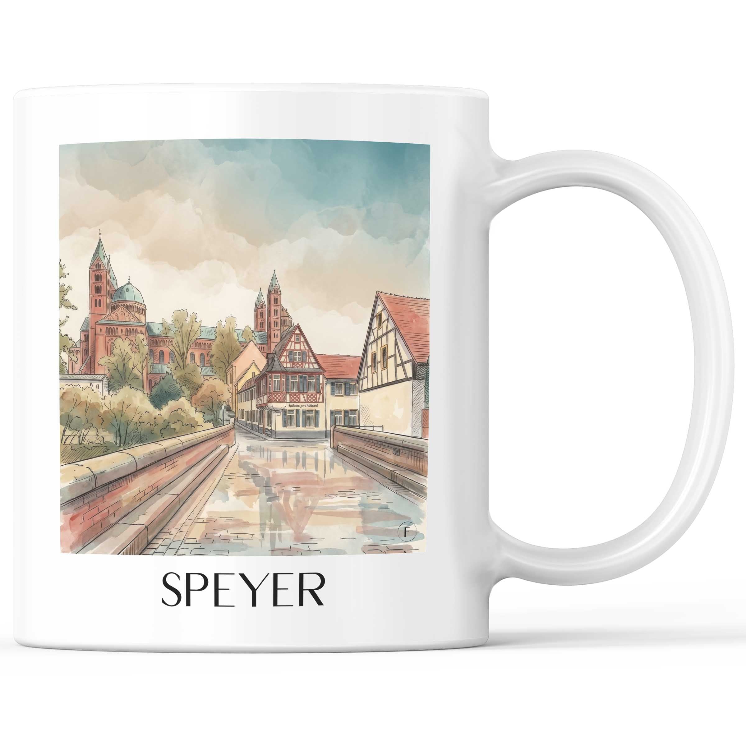 speyer-rheinland-pfalz-deutschland-kaffeebecher-aquarell