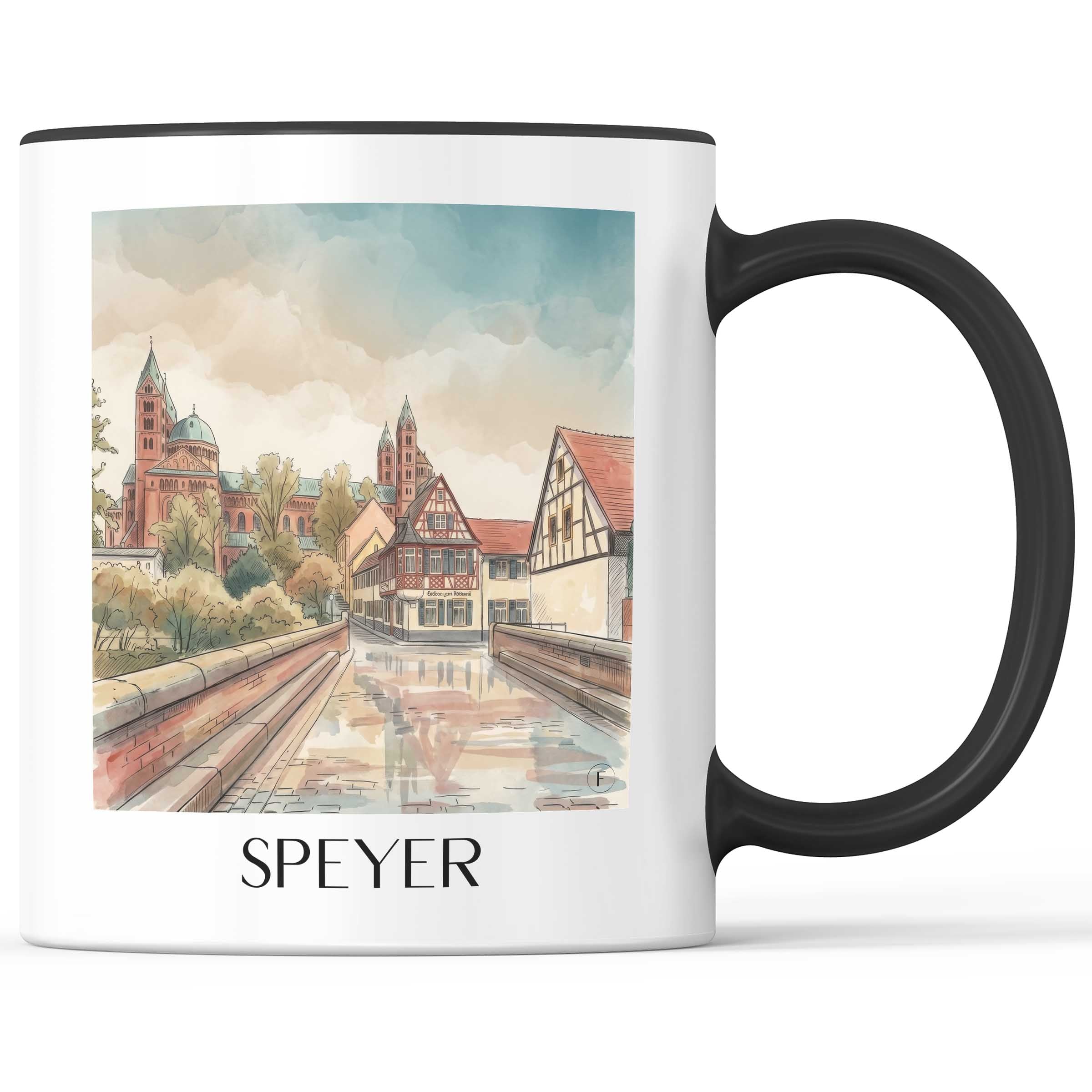 Speyer Kaffeebecher - Rheinland-Pfalz - Deutschland Becher - Kaffeetasse im Aquarell Stil - favplace