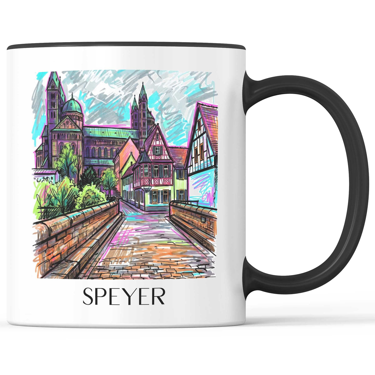 Speyer Kaffeebecher - Rheinland-Pfalz - Deutschland Becher - Kaffeetasse im Tag Graffiti Stil - favplace