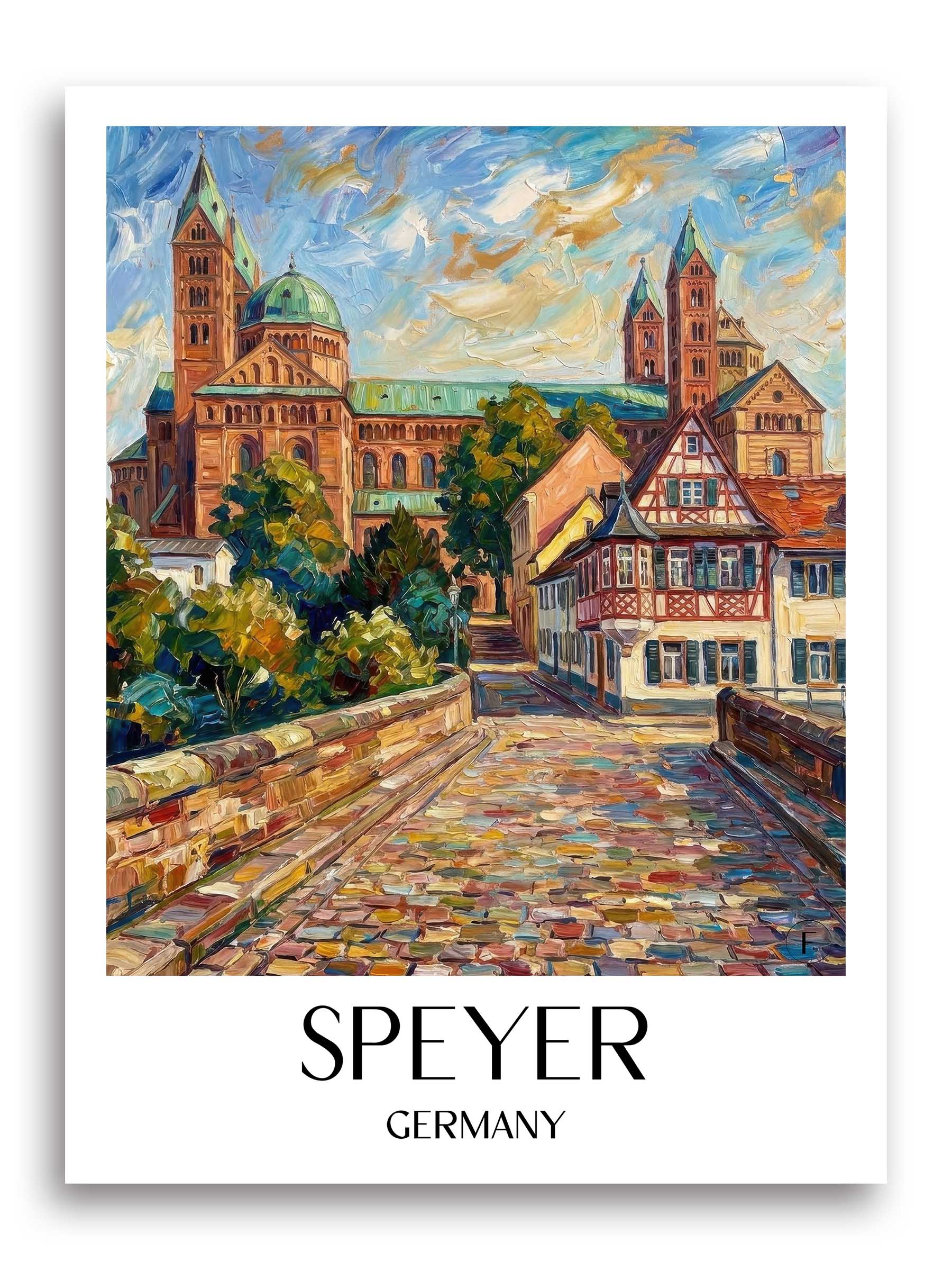 Speyer Poster - Rheinland-Pfalz - Deutschland Kunstdruck - Ölgemälde von A4 bis A1 - favplace