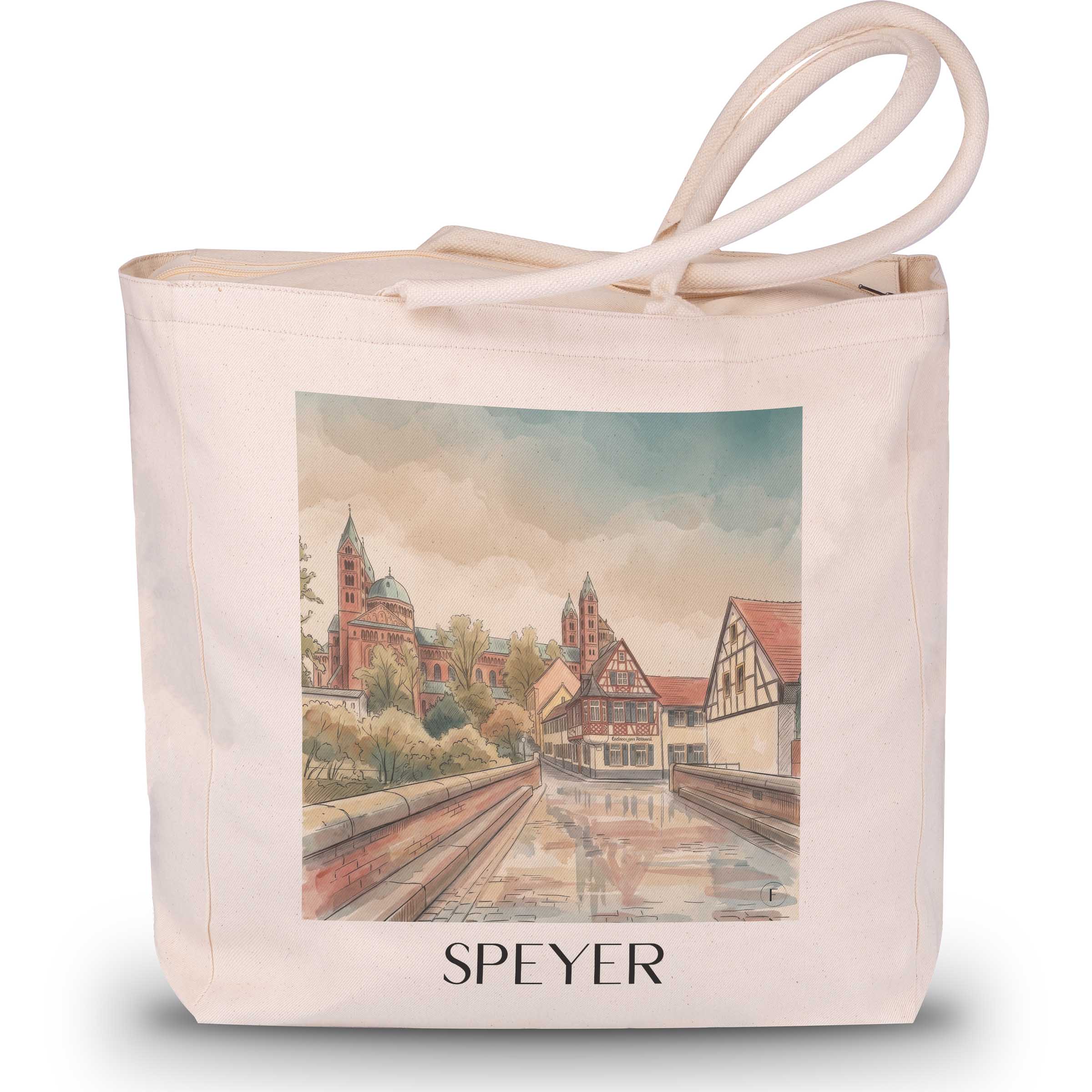speyer-rheinland-pfalz-deutschland-einkaufstasche-aquarell