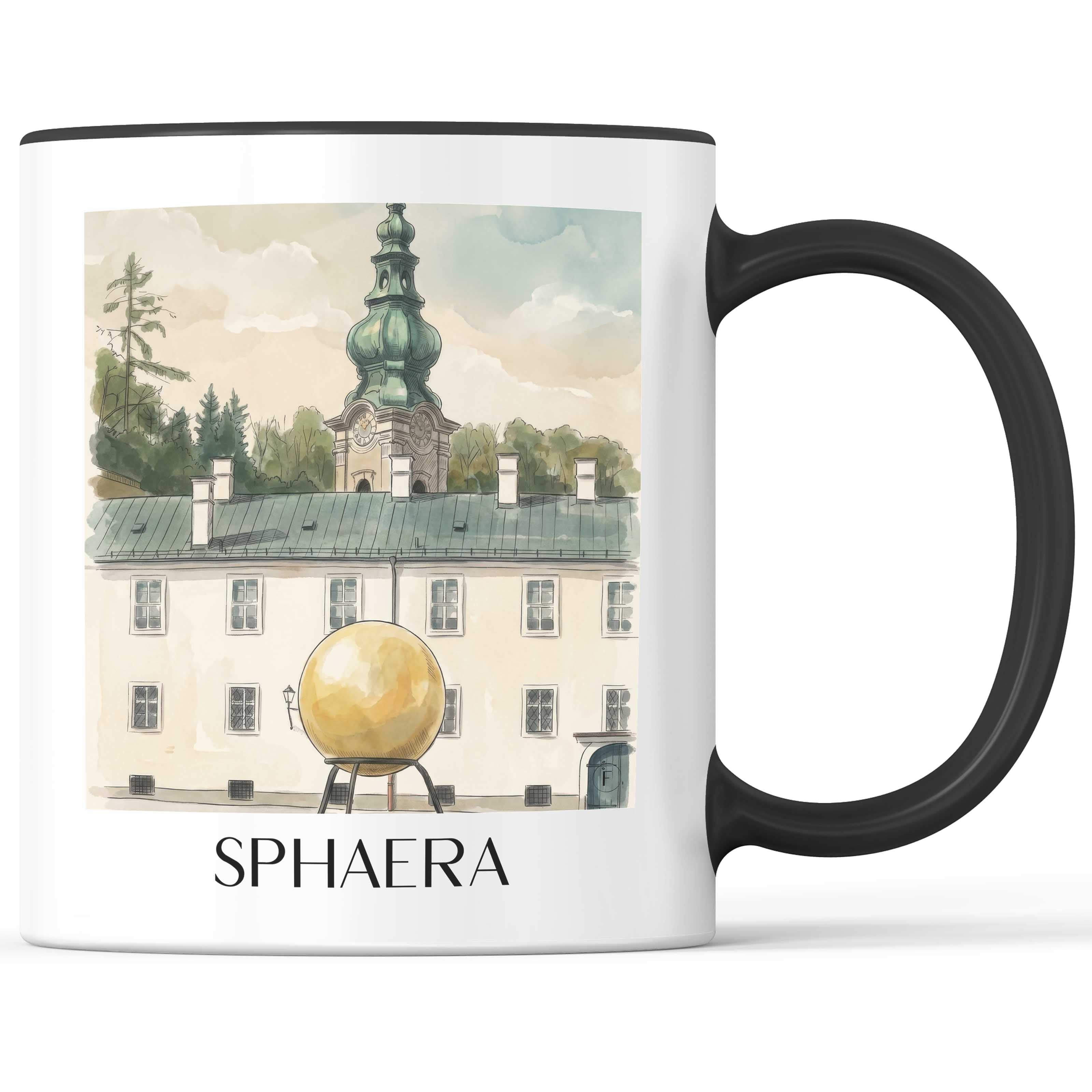 Sphaera Kaffeebecher - Salzburg - Österreich und Österreich Becher - Kaffeetasse im Aquarell Stil - favplace