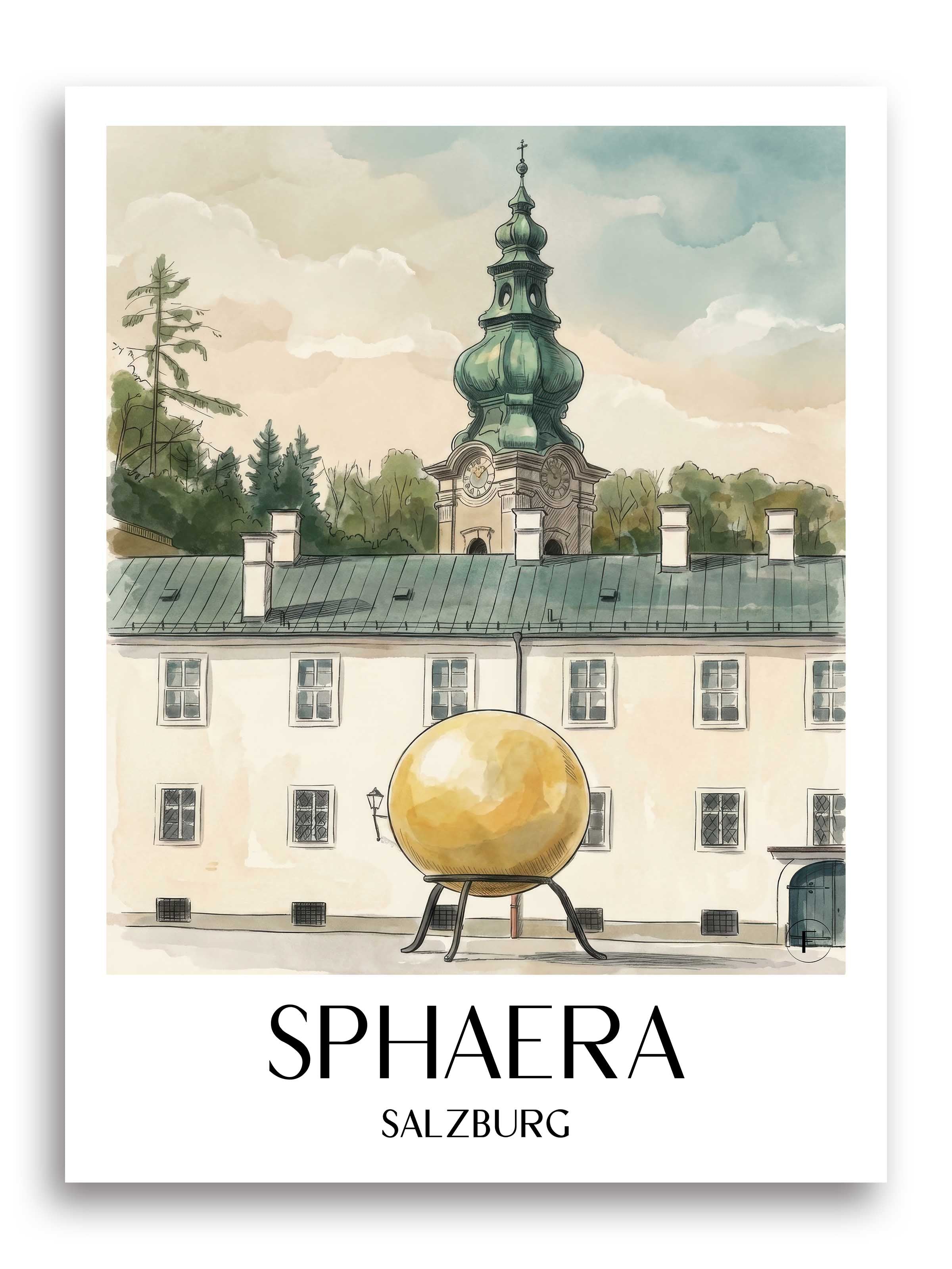 sphaera-salzburg-österreich-und-österreich-poster-aquarell