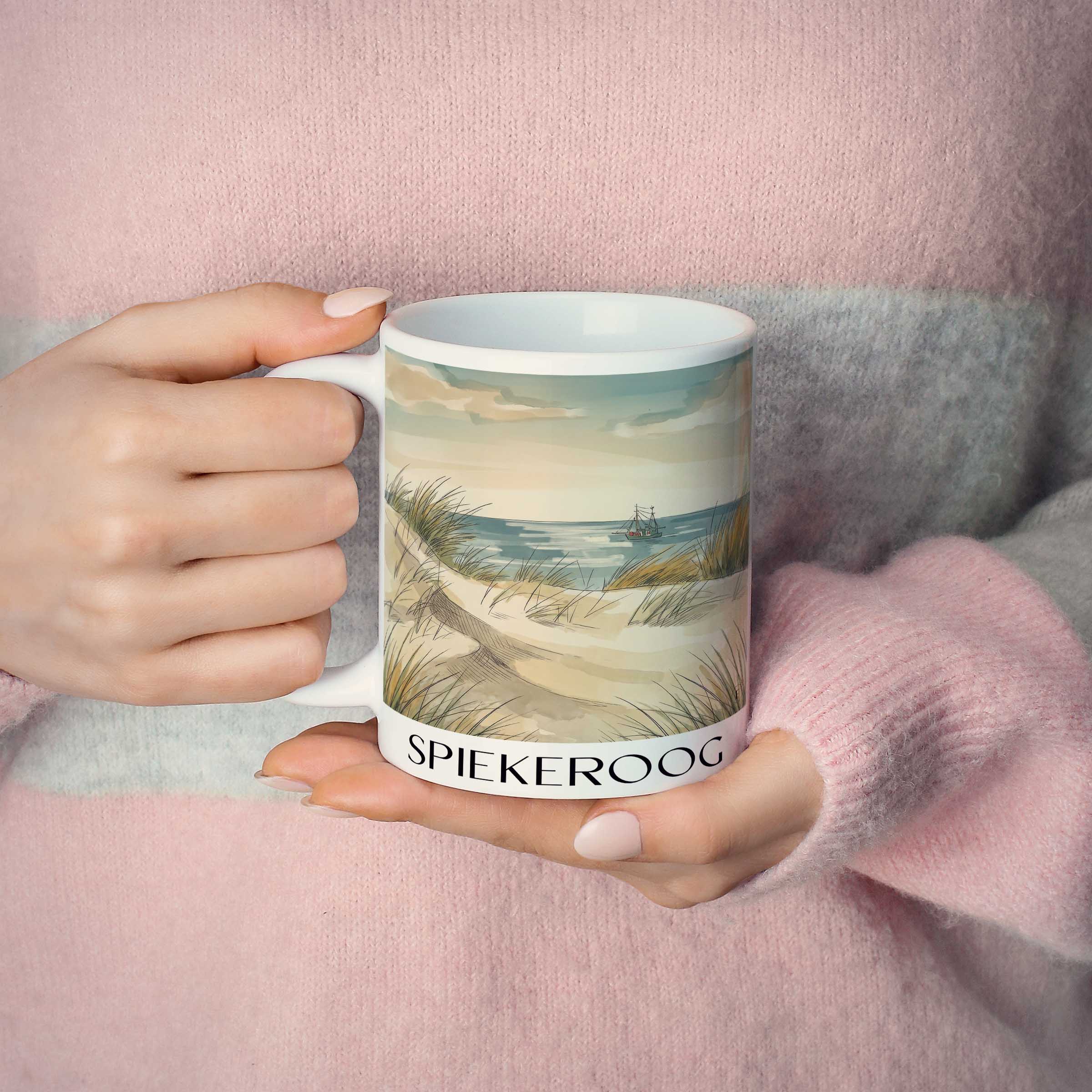 spiekeroog-ostfriesland-deutschland-kaffeebecher-aquarell