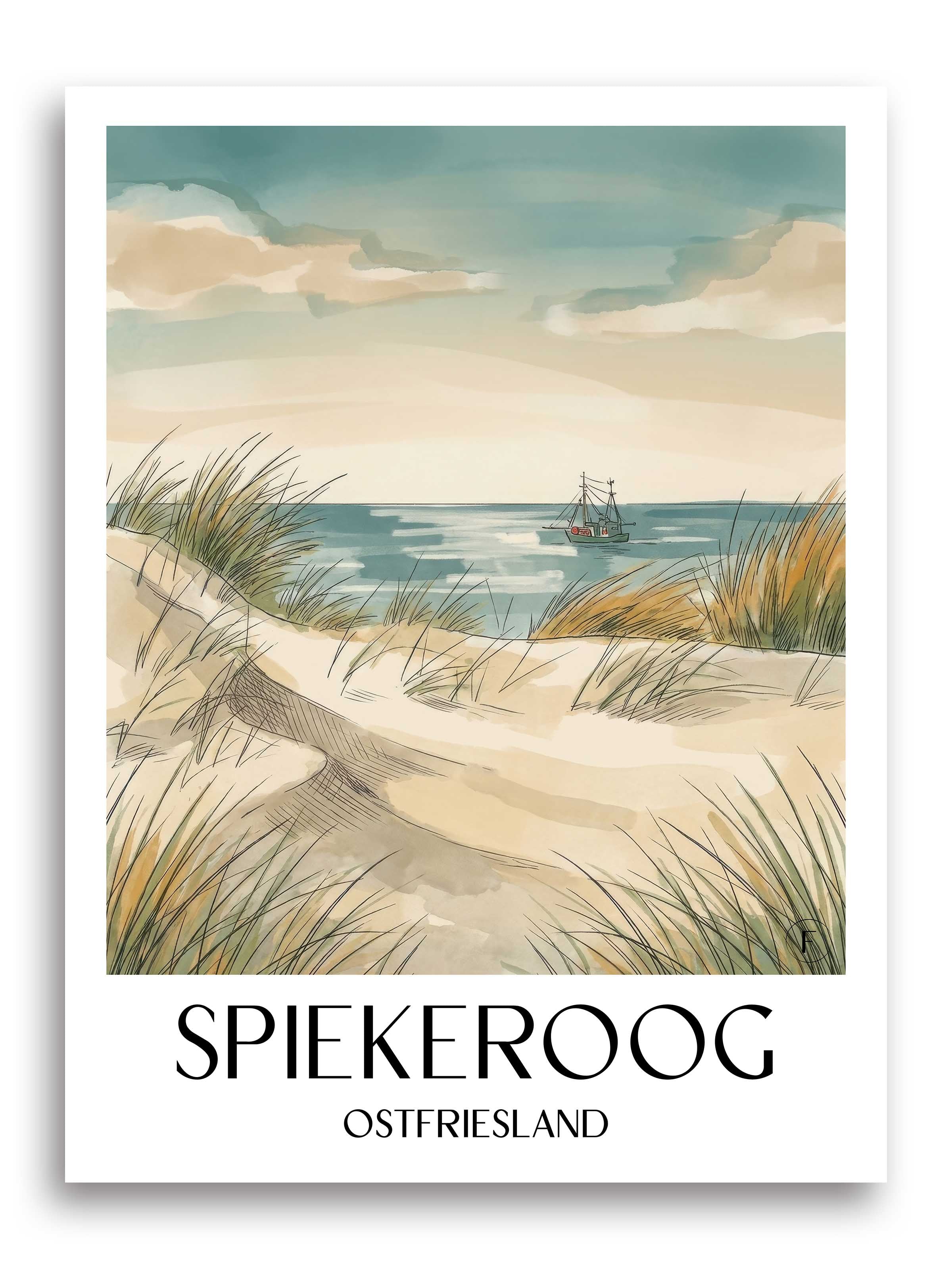 spiekeroog-ostfriesland-deutschland-poster-aquarell