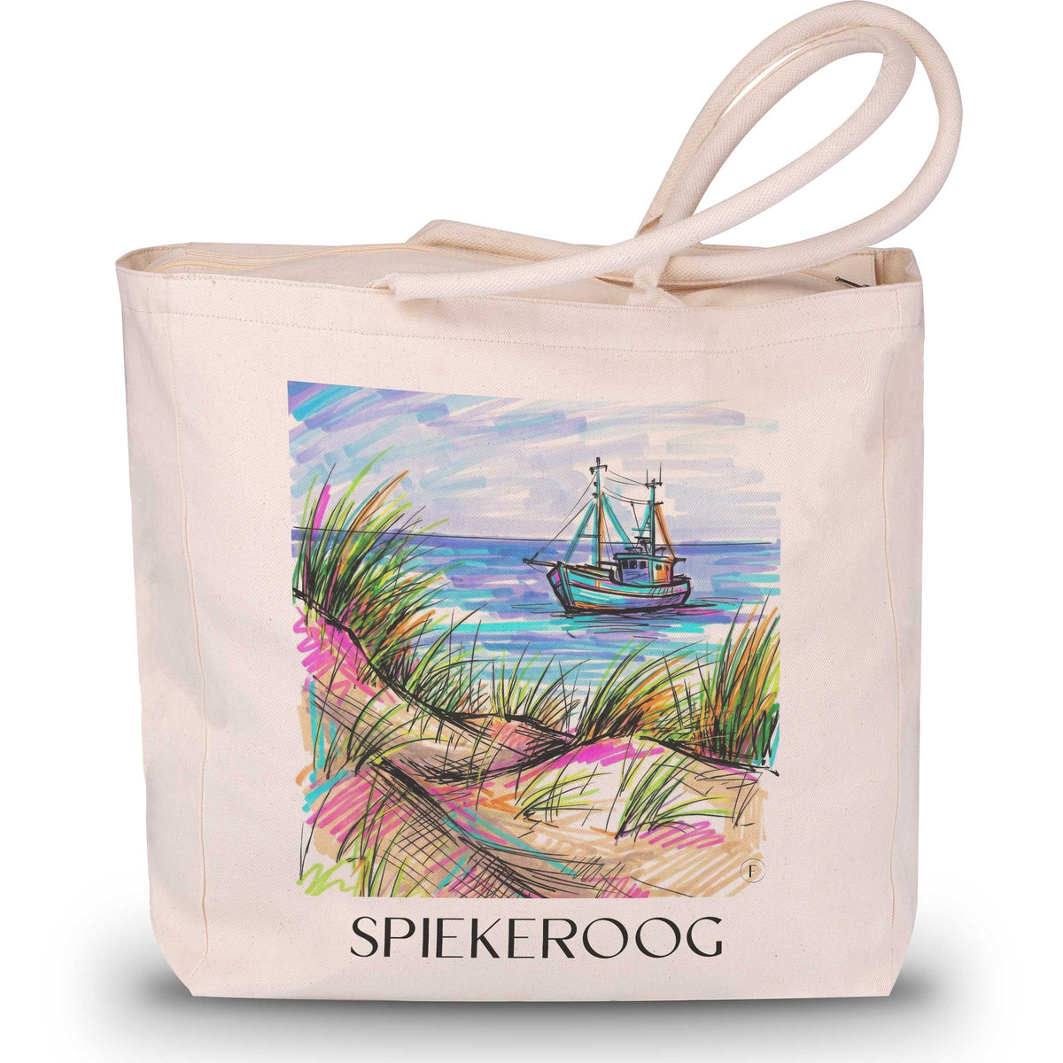 Spiekeroog Shopping Tasche - Ostfriesland - Deutschland Tote Bag - Einkaufstasche im Tag Graffiti Stil - favplace