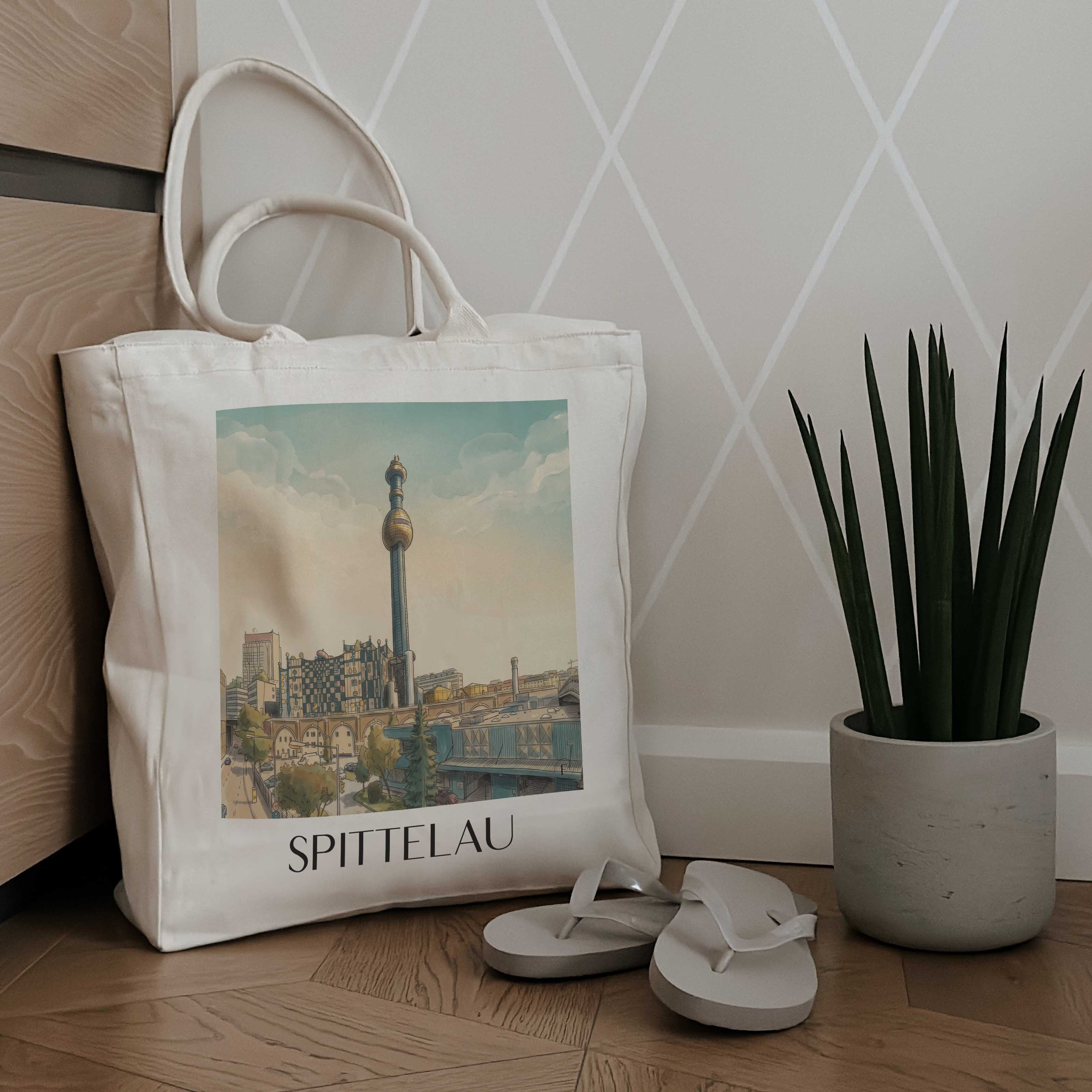 spittelau-wien-österreich-einkaufstasche-aquarell