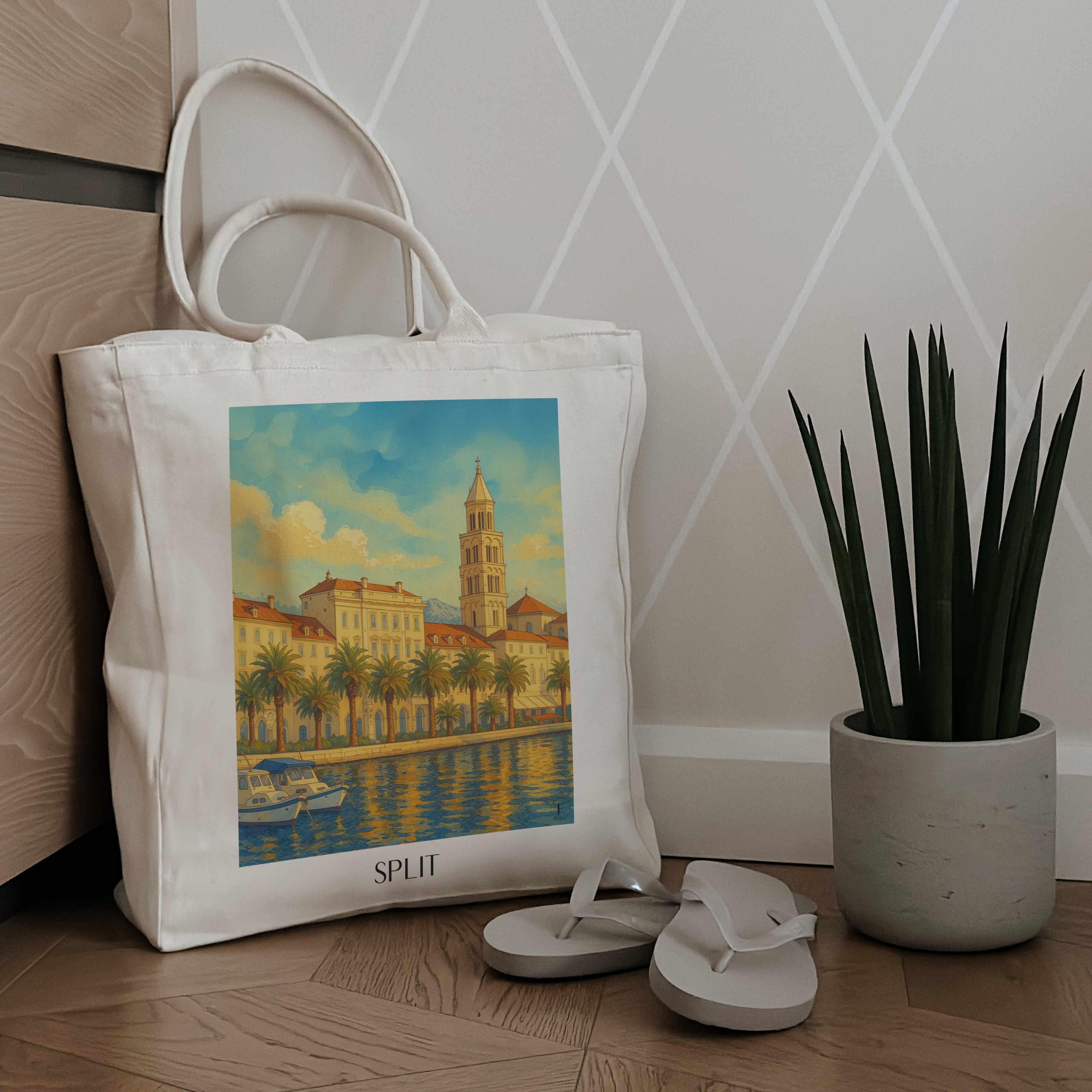 split-kroatien-einkaufstasche-aquarell