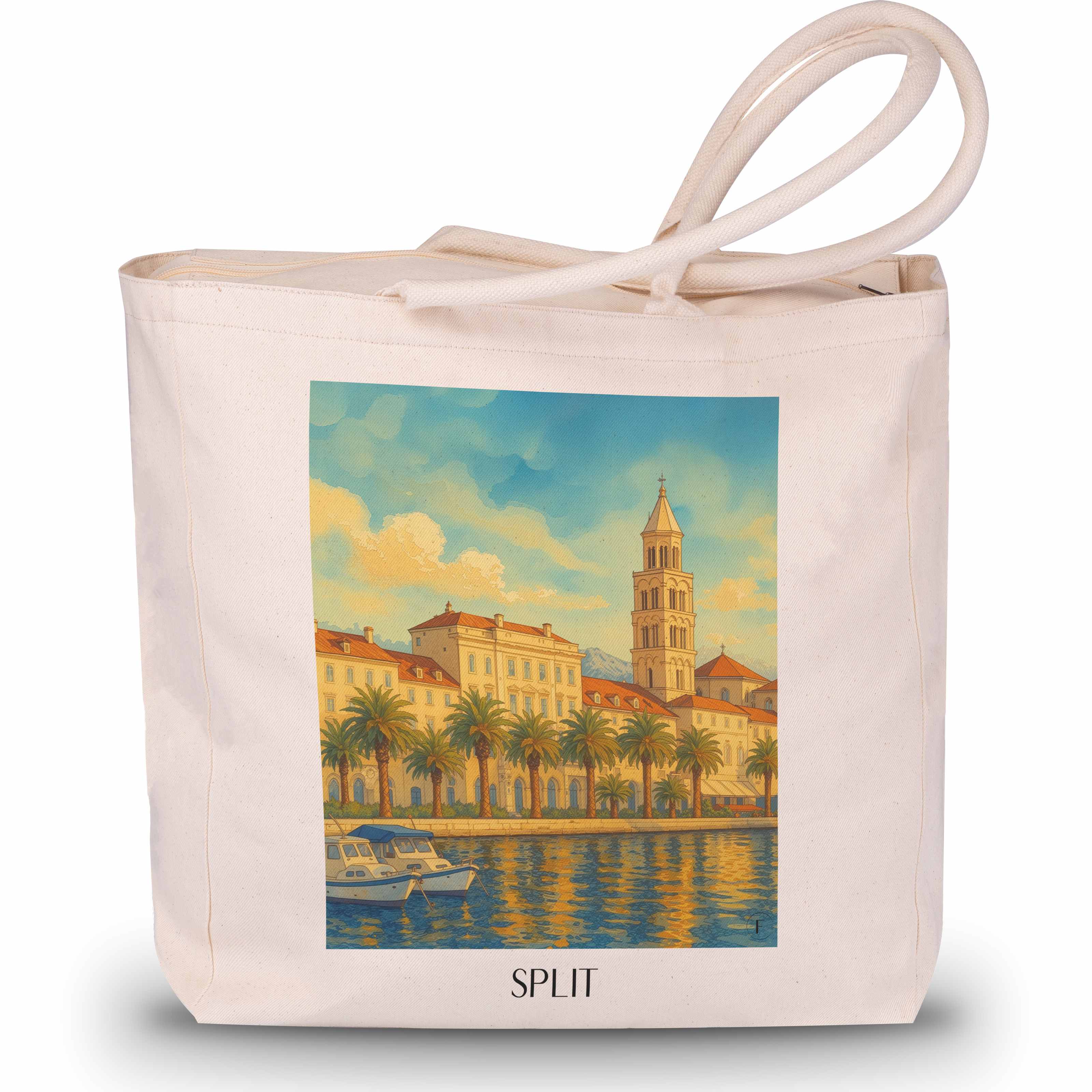 Split - Kroatien Tote Bag - Einkaufstasche im Aquarell Stil - favplace