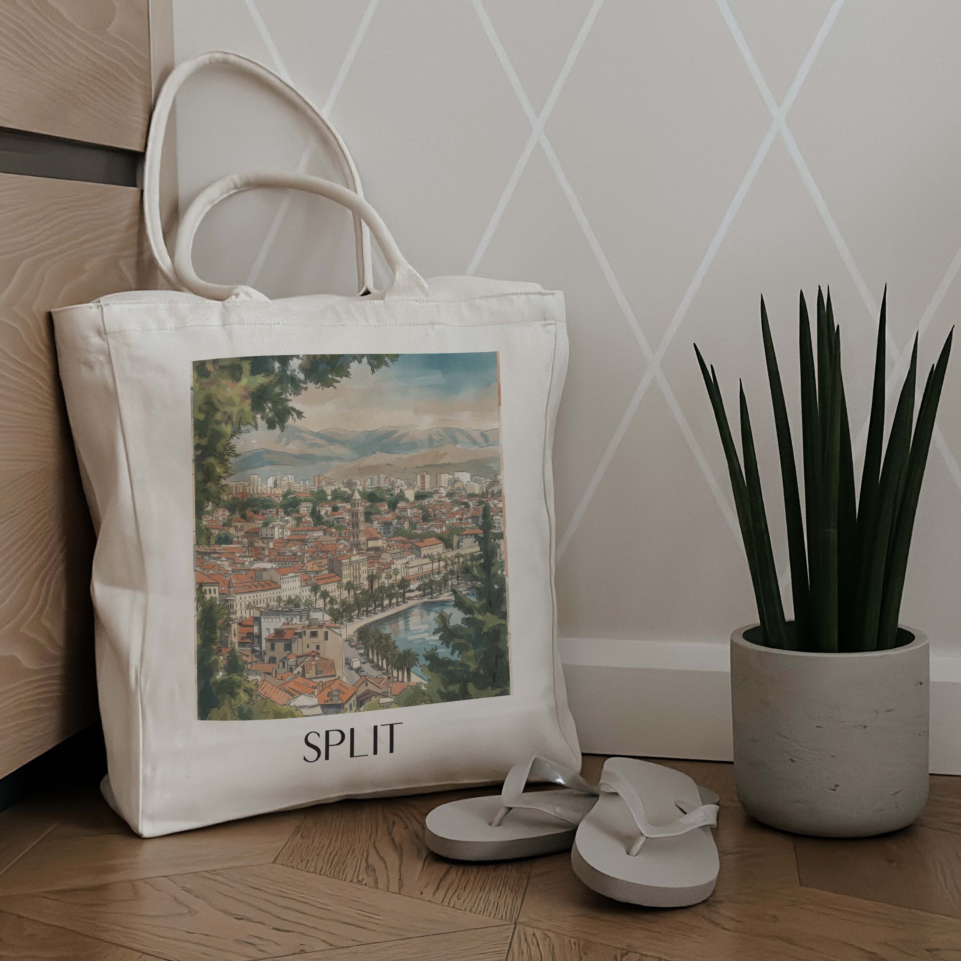 split-kroatien-einkaufstasche-aquarell