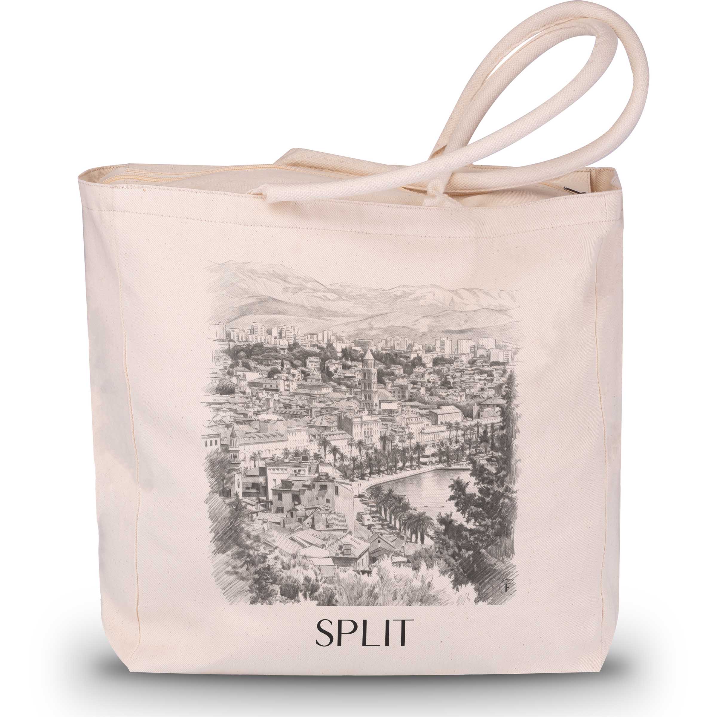 Split - Croatia Tote Bag - Drawing Style Shopping Bag
